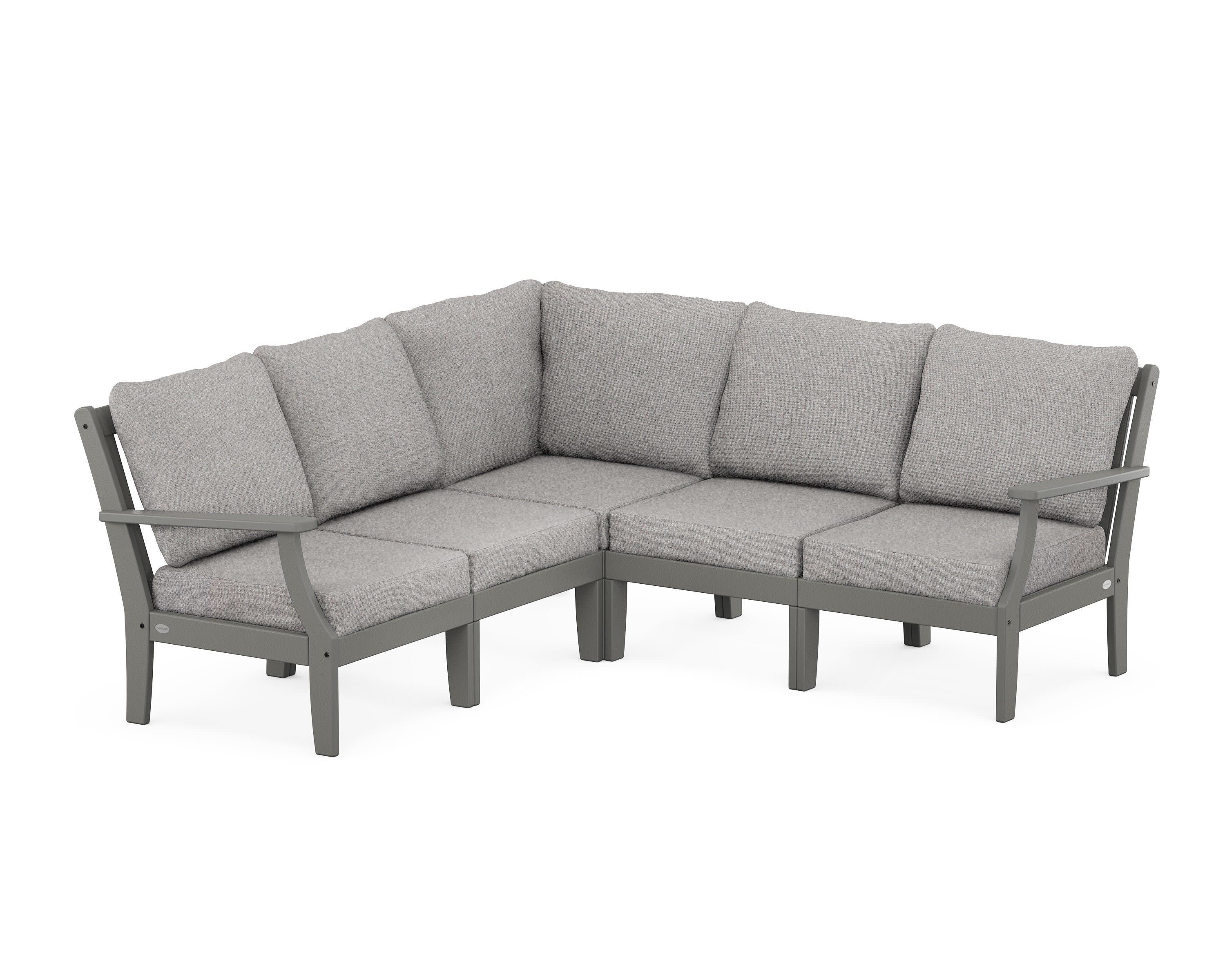 Braxton Modular 5-Piece Deep Seating Set in Slate Grey / Grey Mist