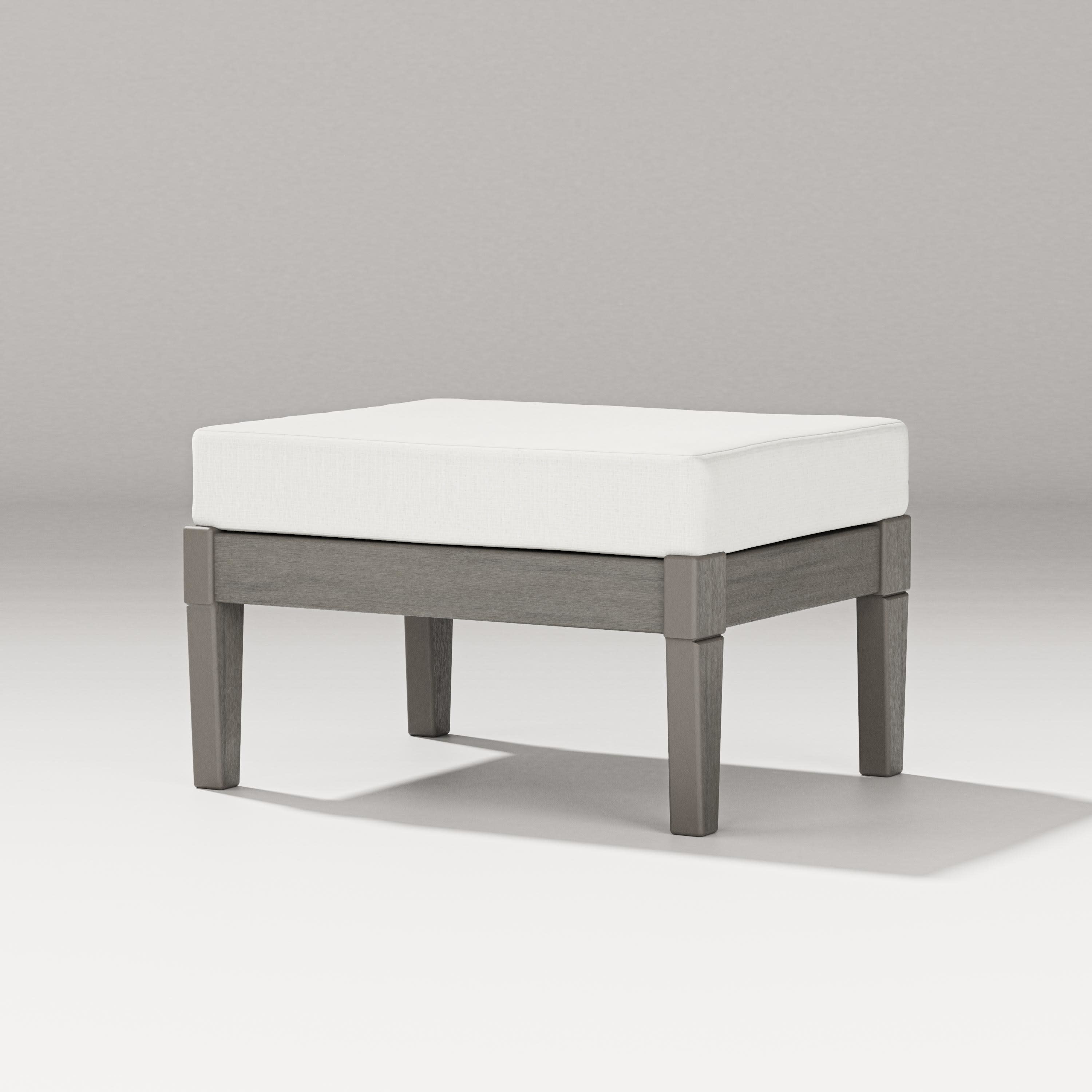 Estate Lounge Ottoman in Driftwood / Natural Linen