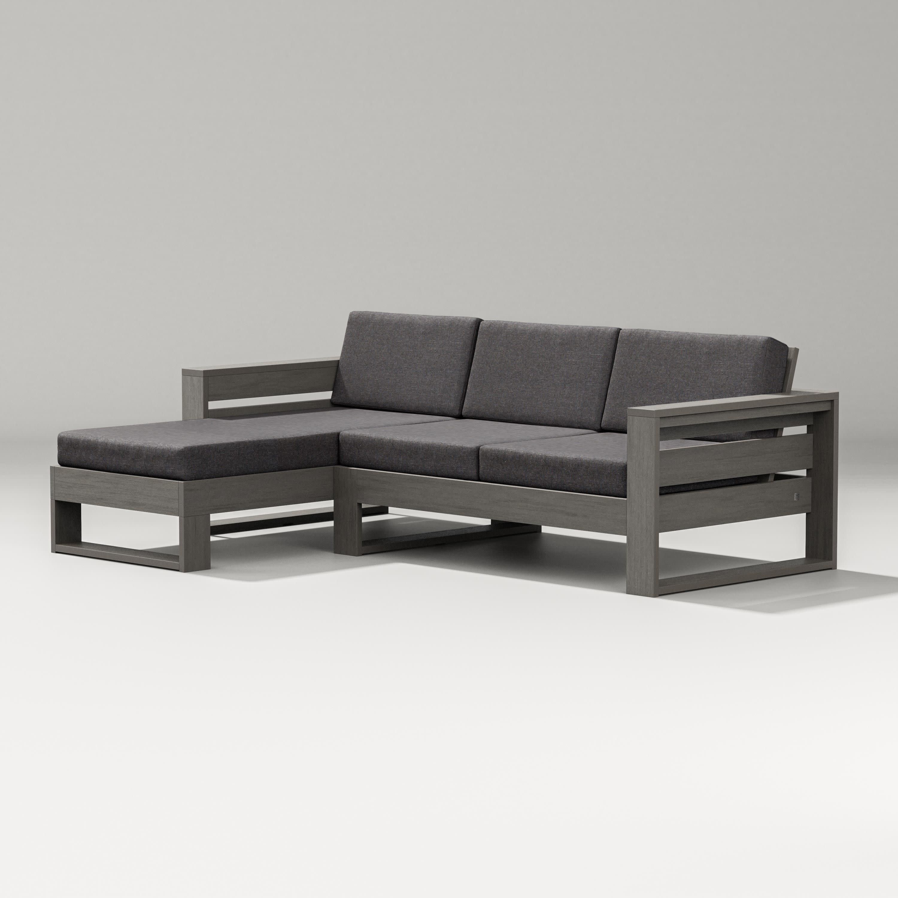 Latitude Left Chaise Sectional in Driftwood / Ash Charcoal