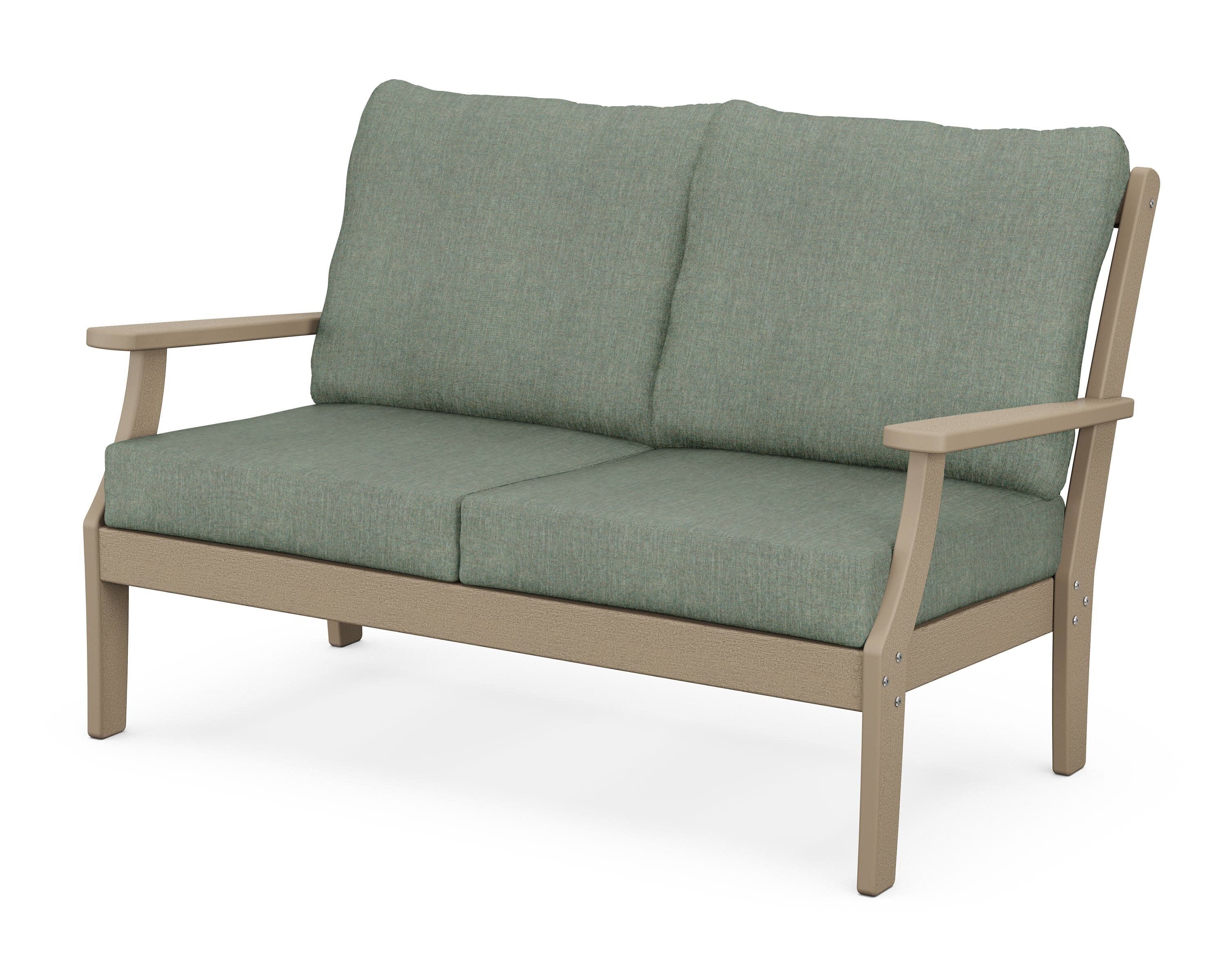Braxton Deep Seating Loveseat in Vintage Sahara / Cast Sage