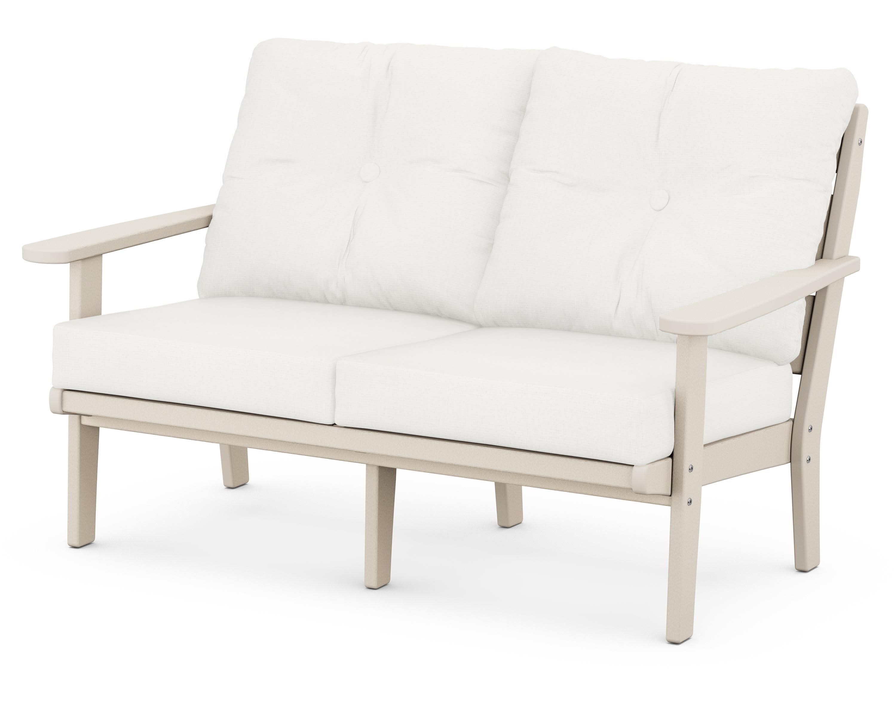 Lakeside Deep Seating Loveseat in Sand / Natural Linen