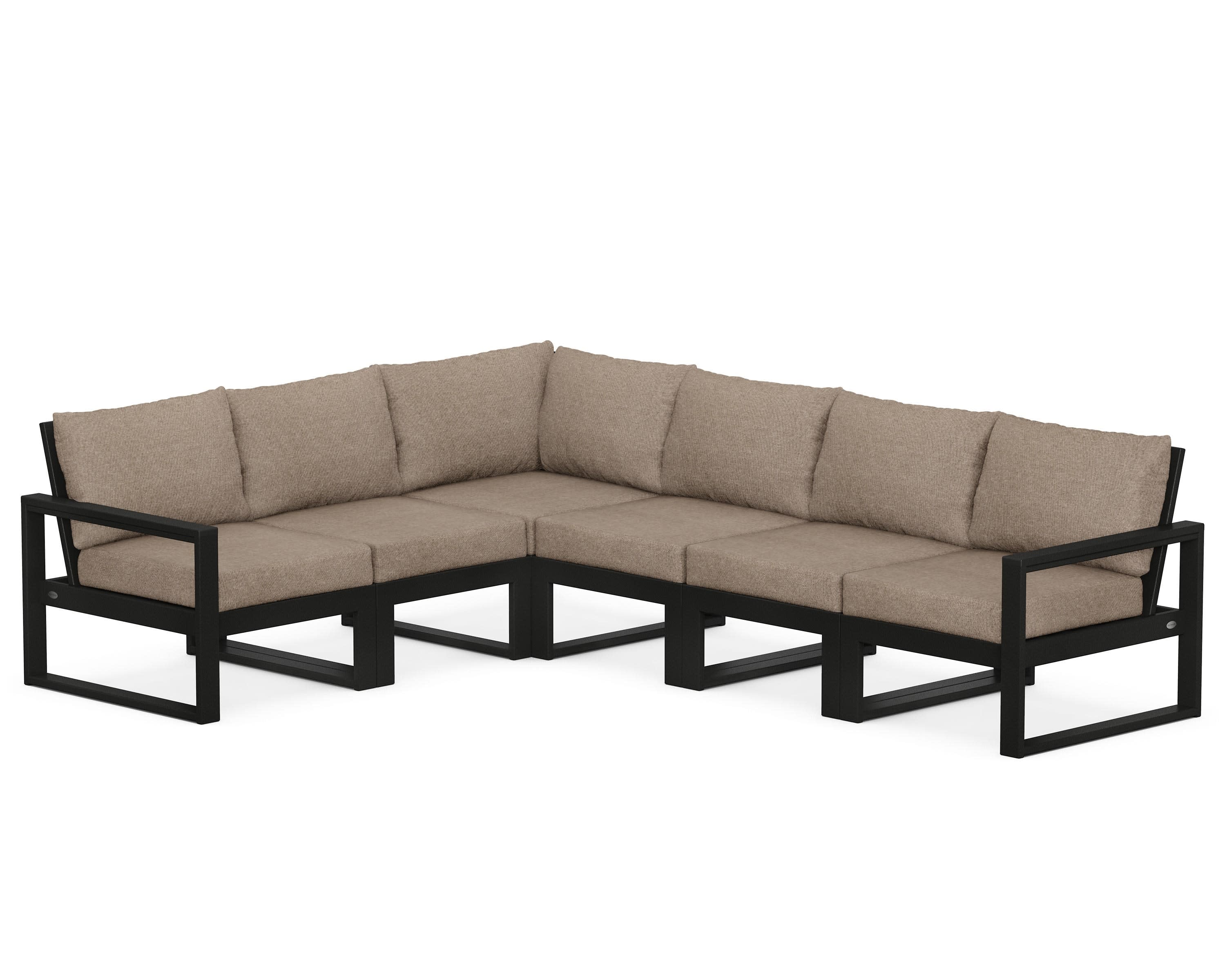 EDGE 6-Piece Modular Deep Seating Set in Black / Spiced Burlap
