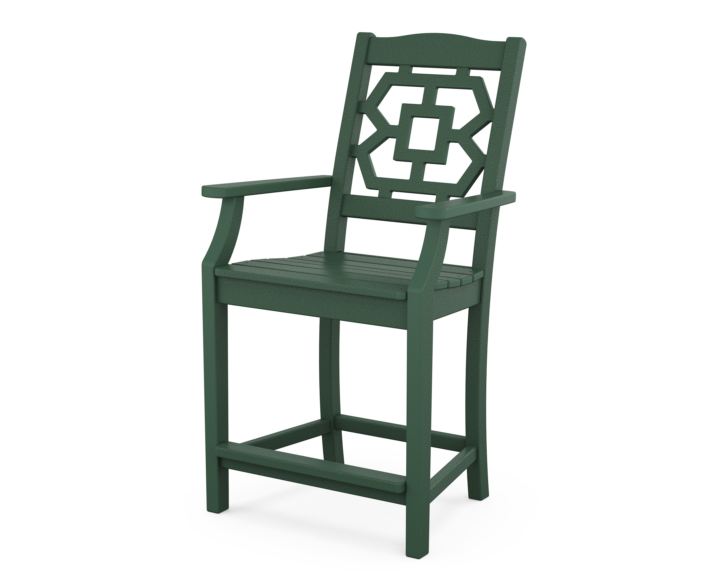 Chinoiserie Counter Arm Chair in Green