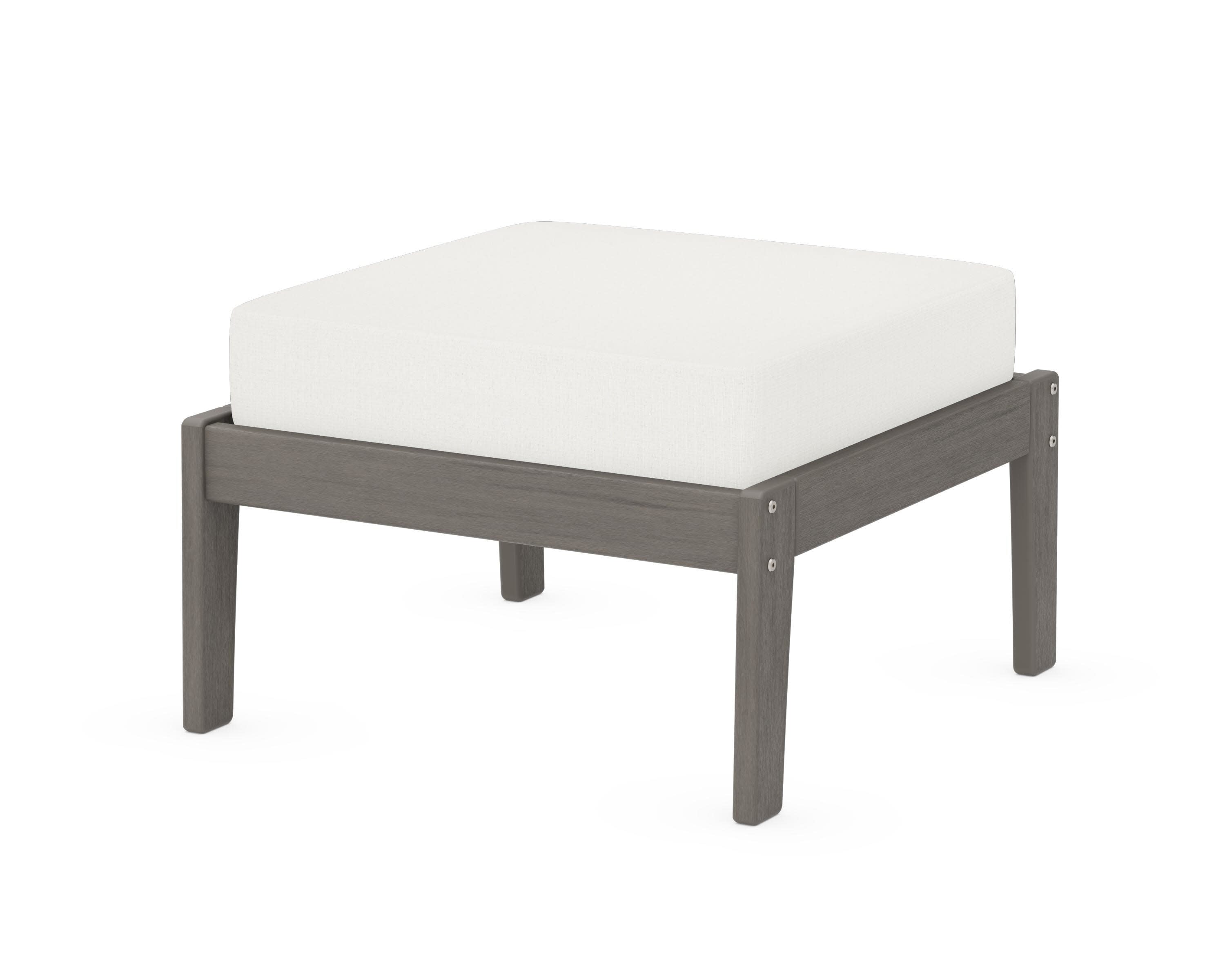 Deep Seating Ottoman in Driftwood / Natural Linen