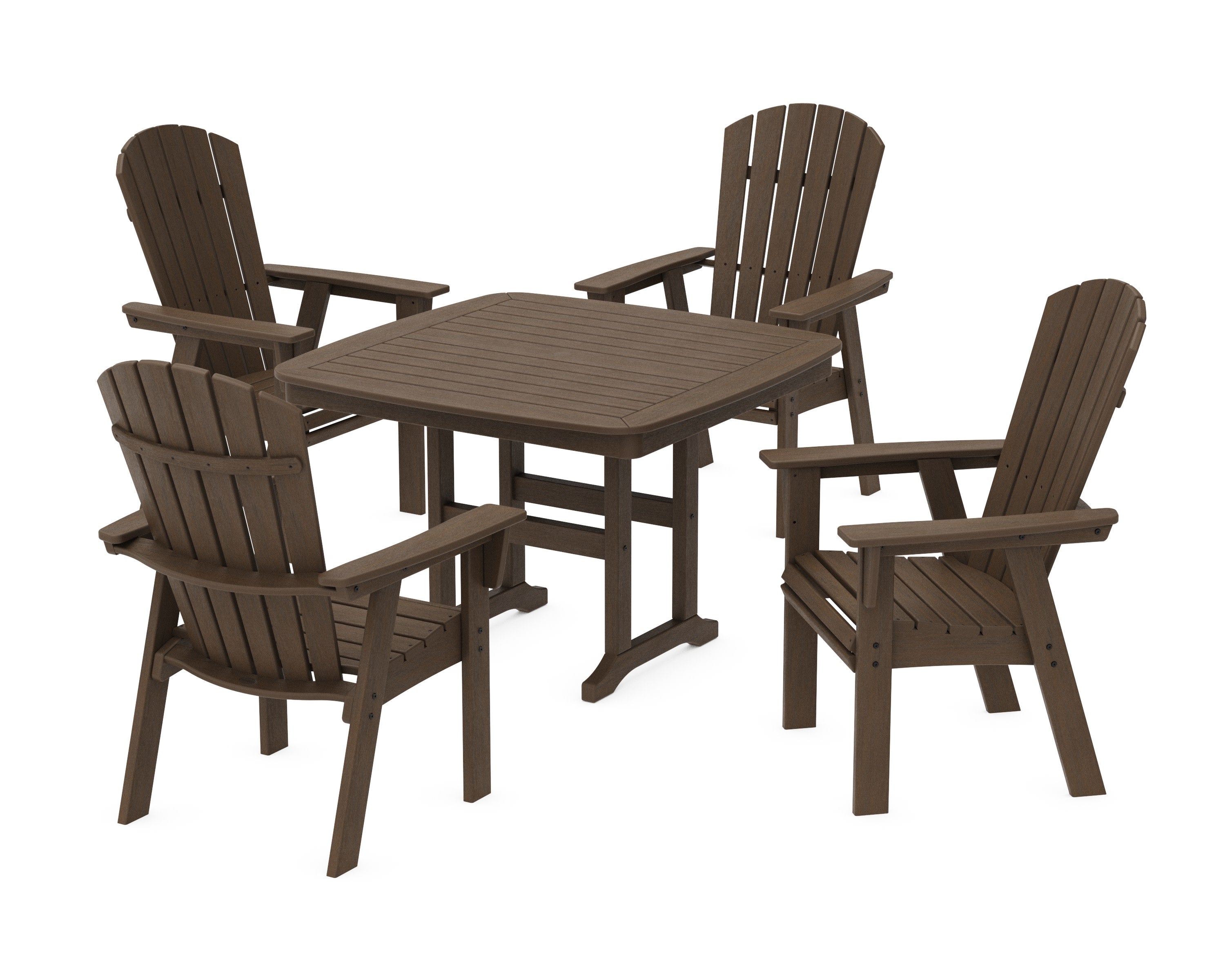 Nautical Curveback Adirondack 5-Piece Dining Set in Kona