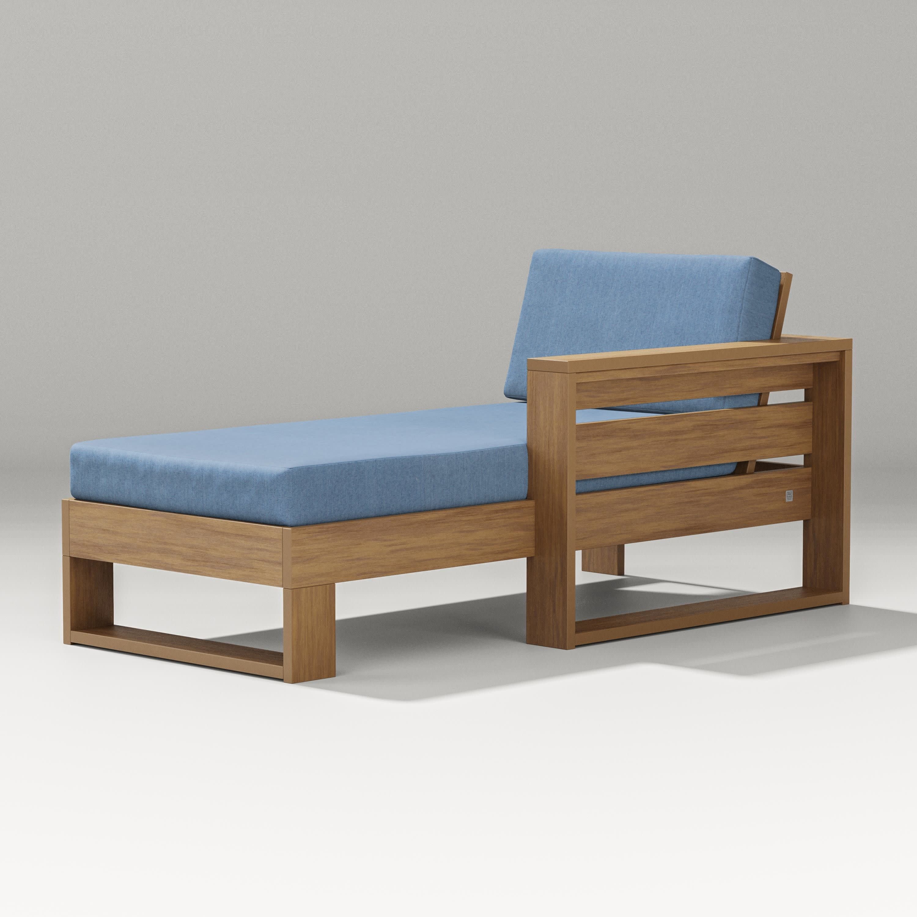 Latitude Modular Right Arm Chaise in Natural / Sky Blue