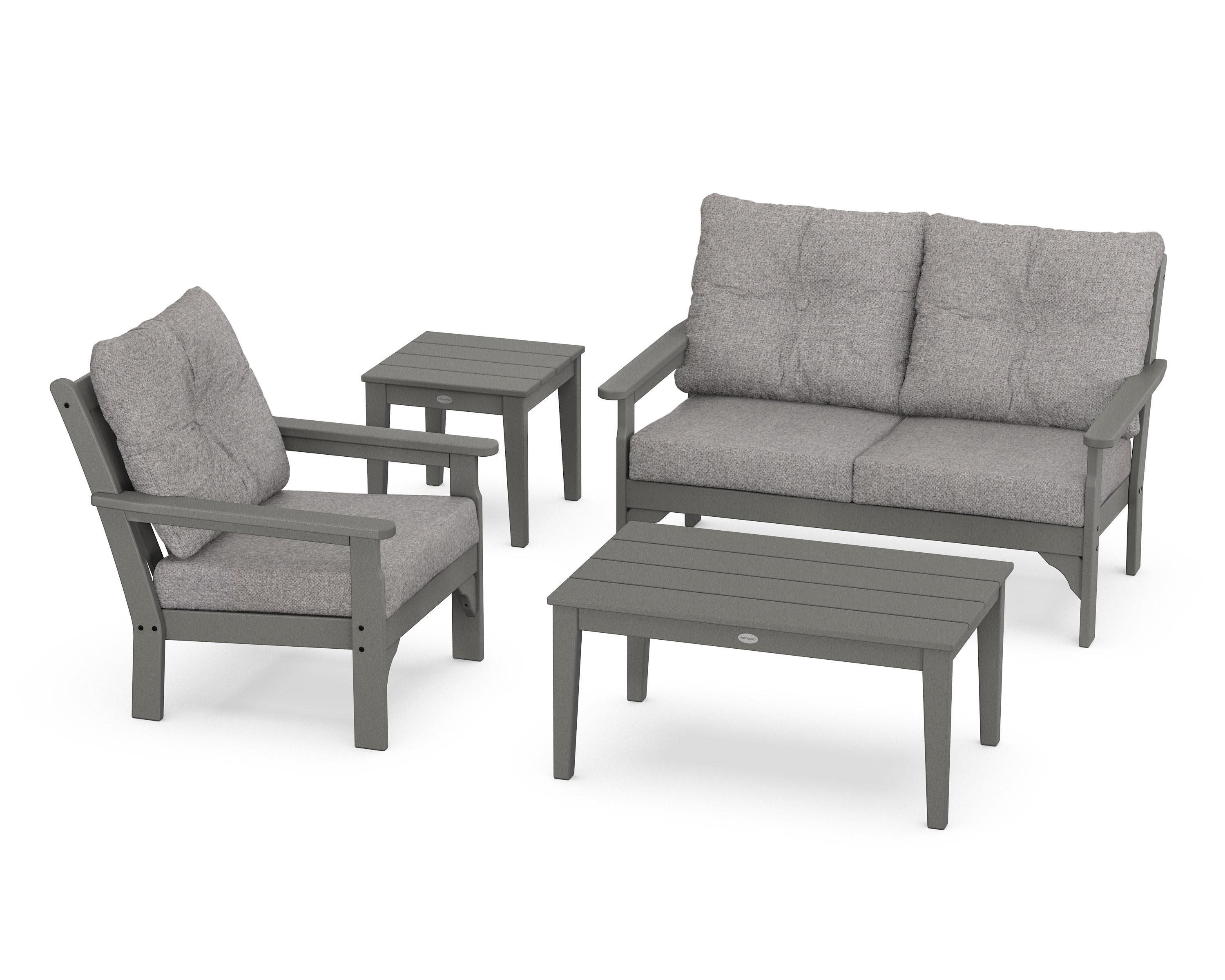 Vineyard 4-Piece Deep Seating Set in Slate Grey / Grey Mist