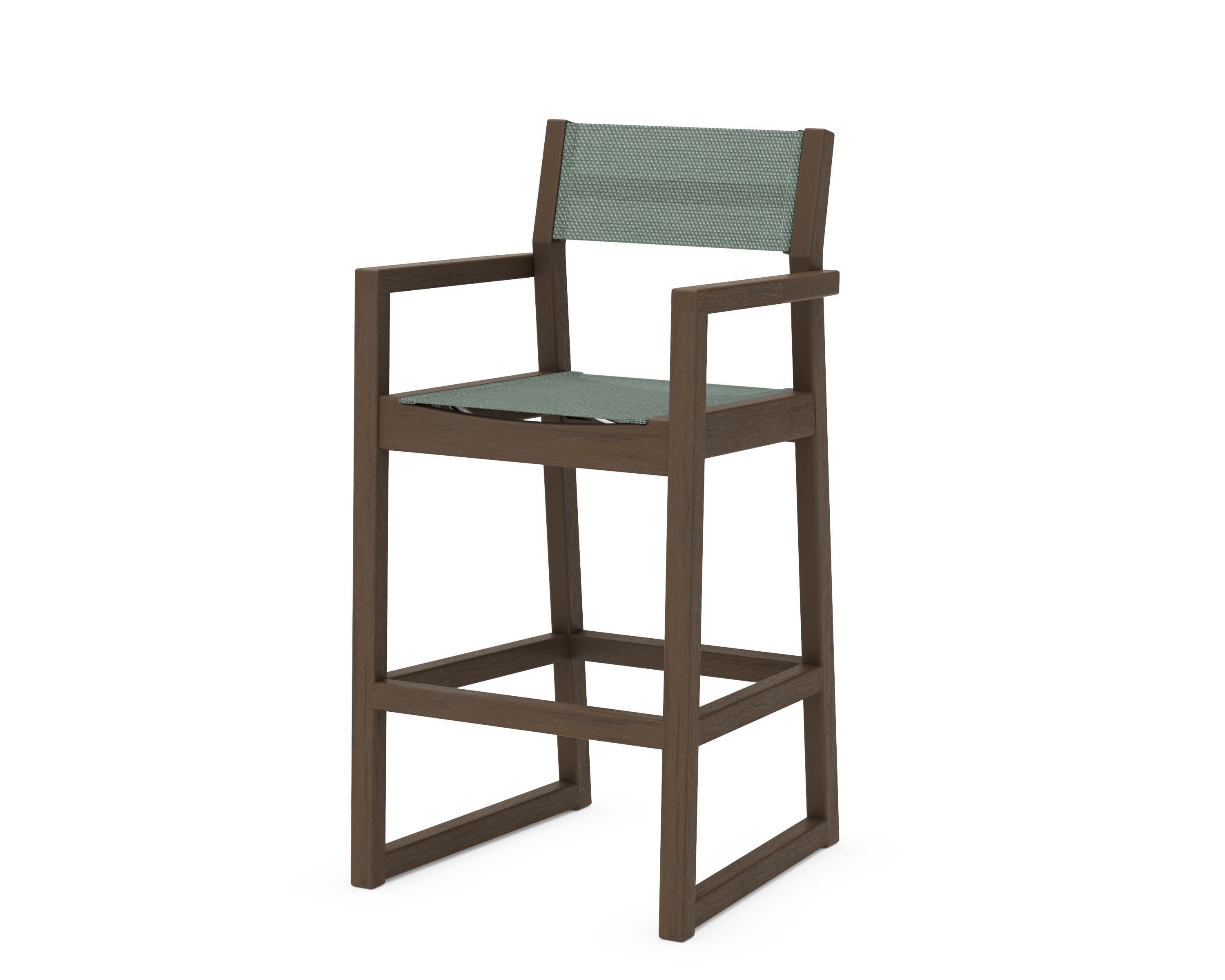 EDGE Sling Bar Arm Chair in Kona / Dupioni Sea Mist Sling