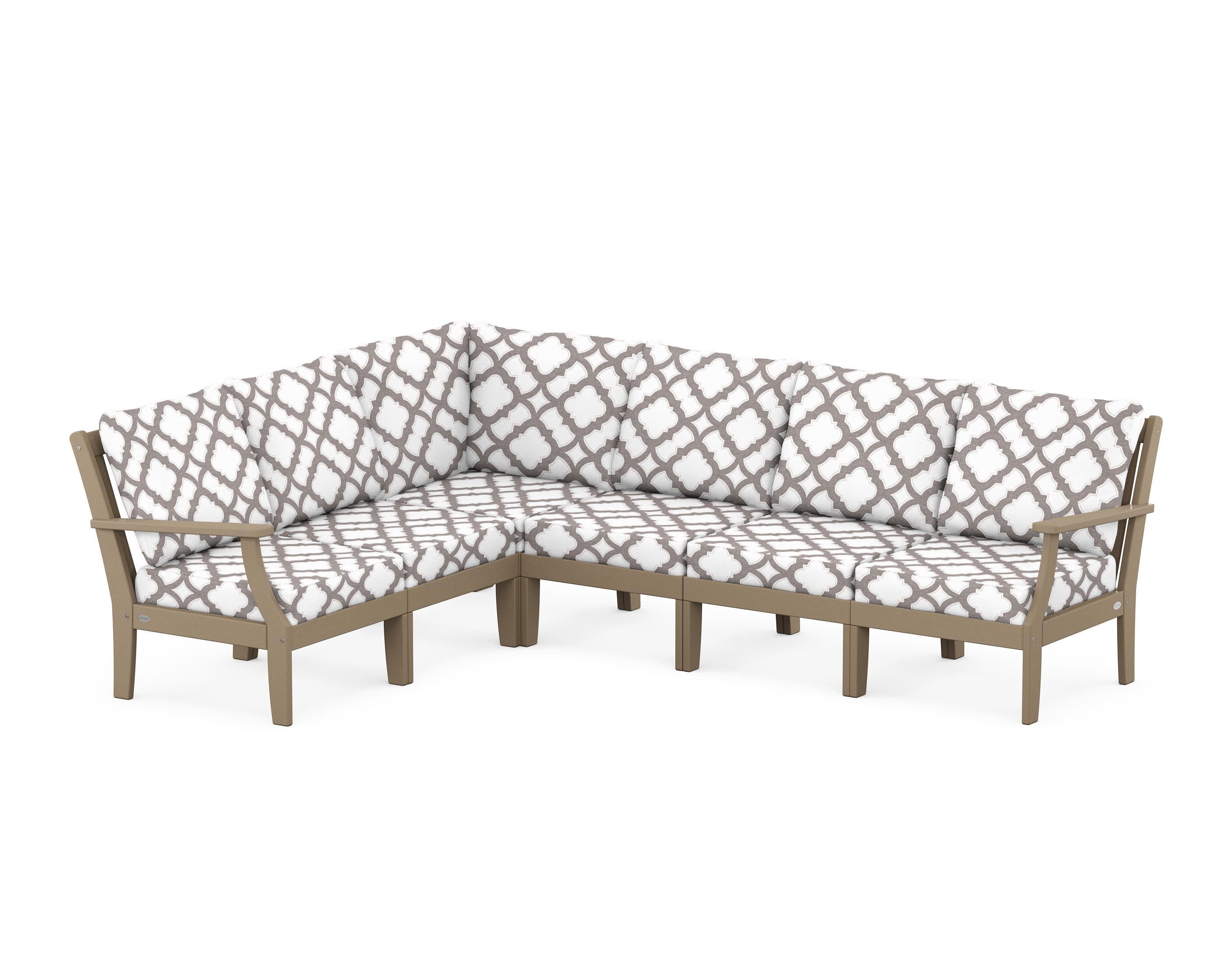 Braxton Modular 6-Piece Deep Seating Set in Vintage Sahara / Trellis Grey Mist