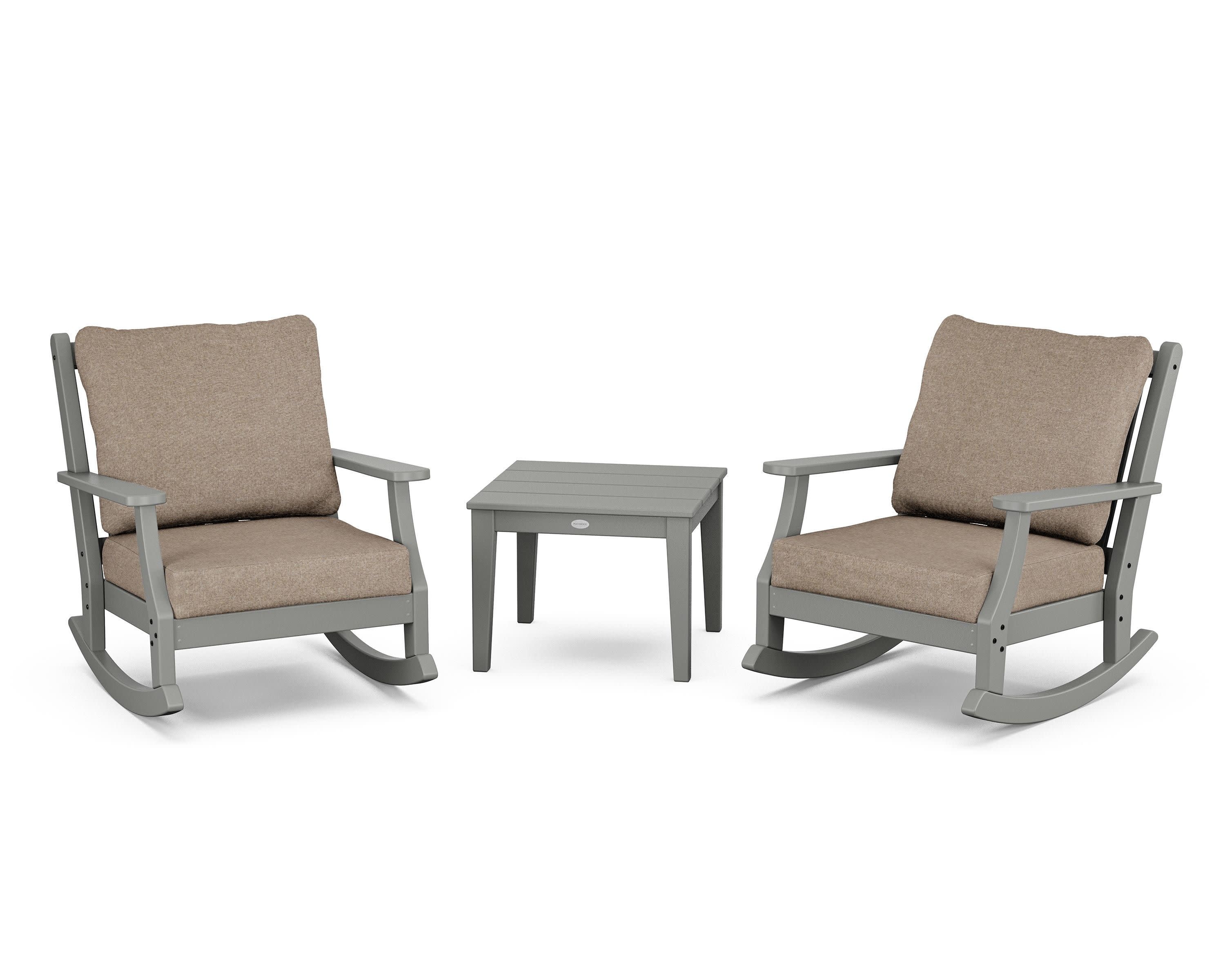 Wovendale 3-Piece Deep Seating Rocker Set in Slate Grey / Spiced Burlap
