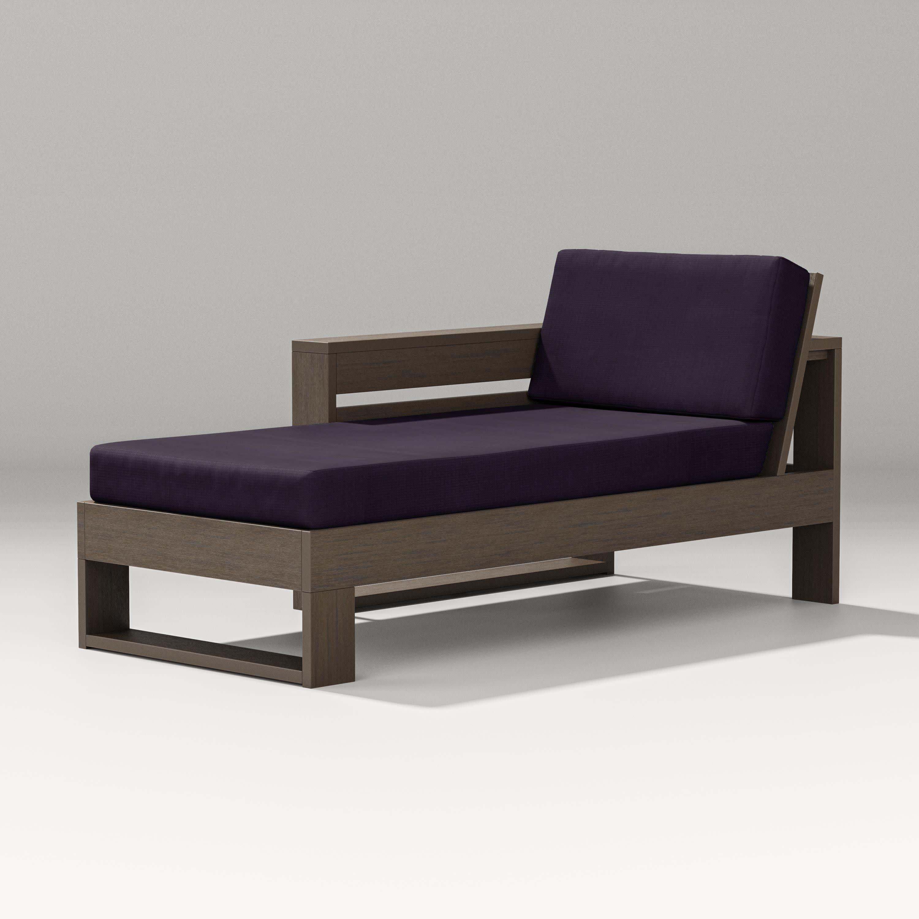 Latitude Modular Left Arm Chaise in Kona / Navy Linen