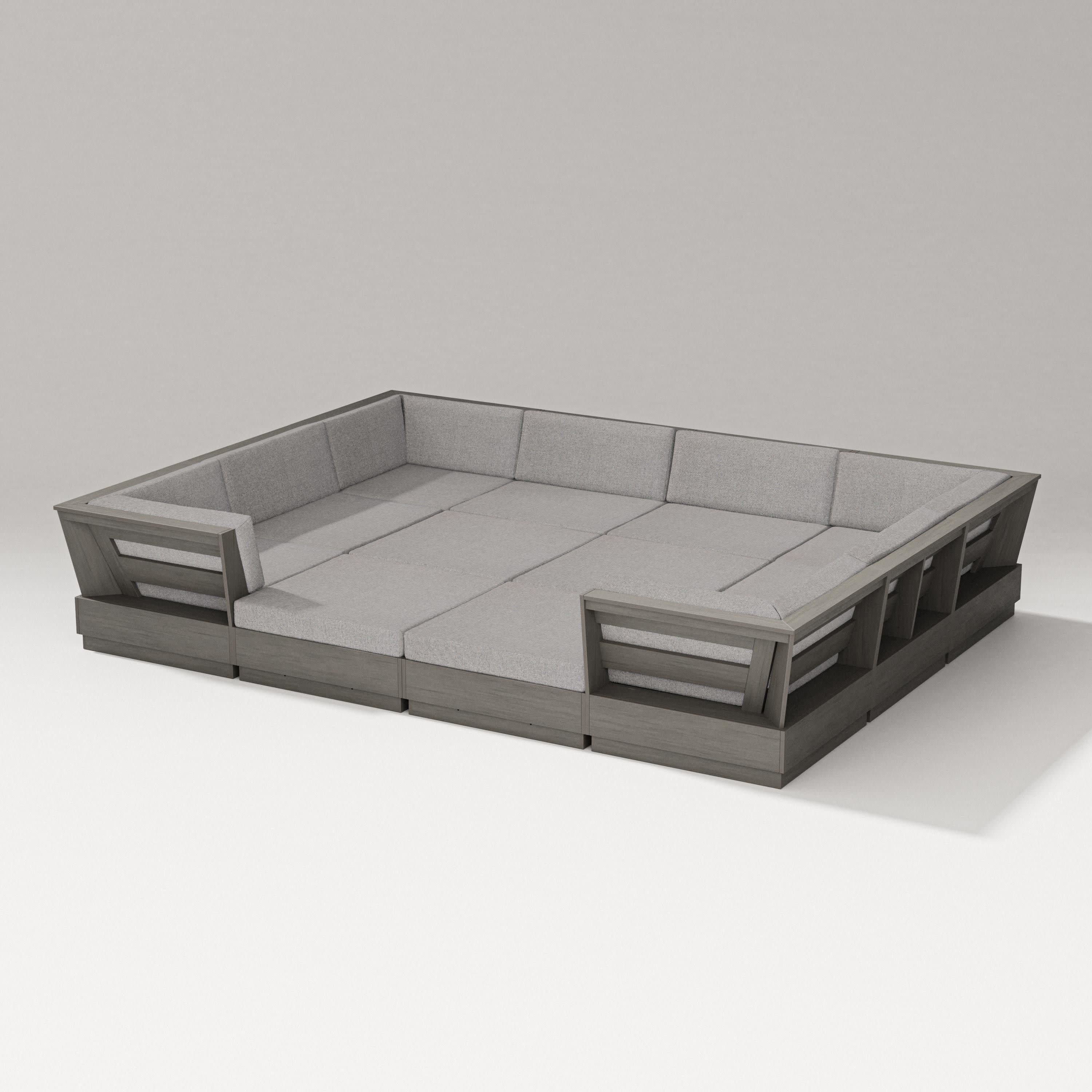 Elevate 12-Piece Pit Sectional in Driftwood / Grey Mist
