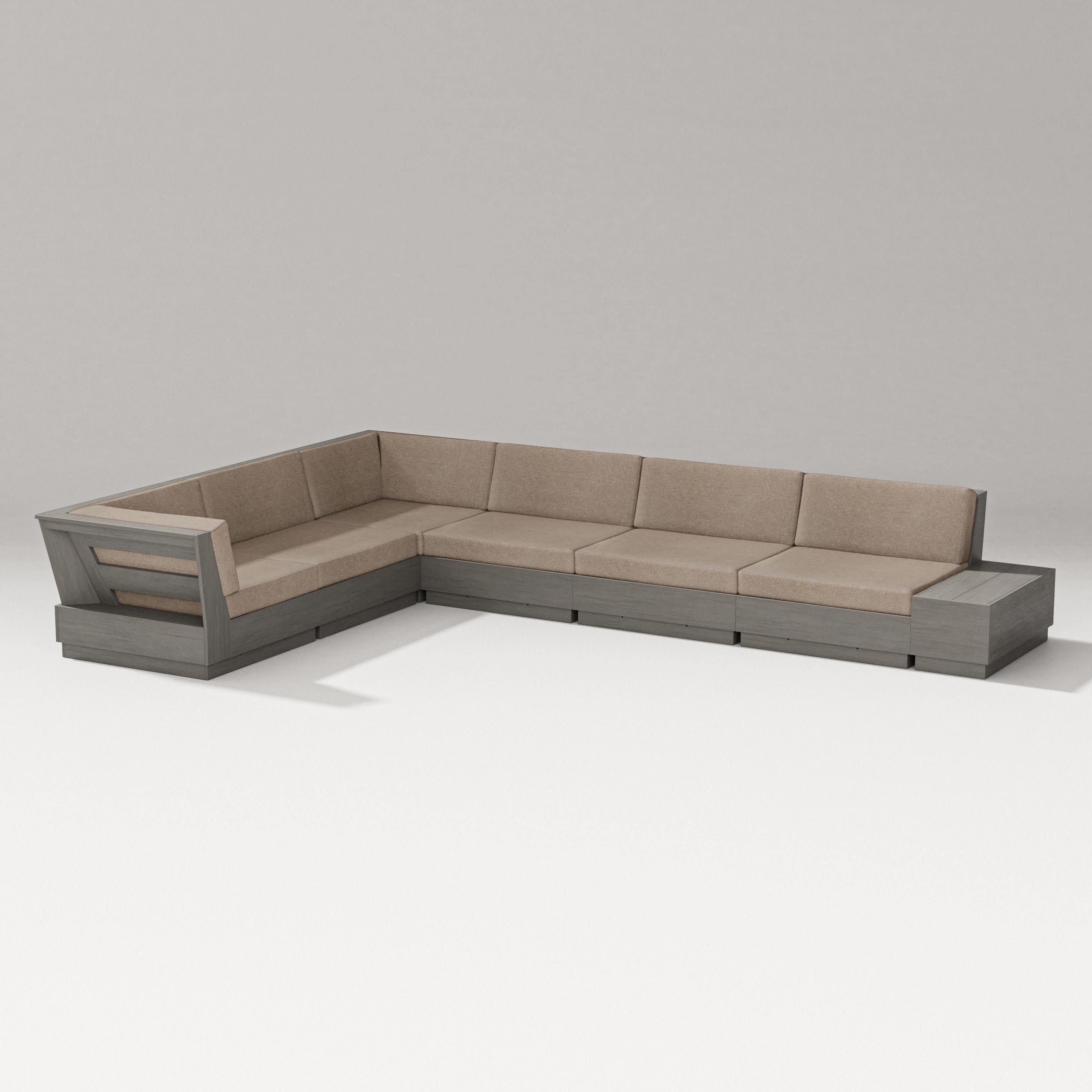 Elevate 7-Piece Corner Sectional in Driftwood / Spiced Burlap