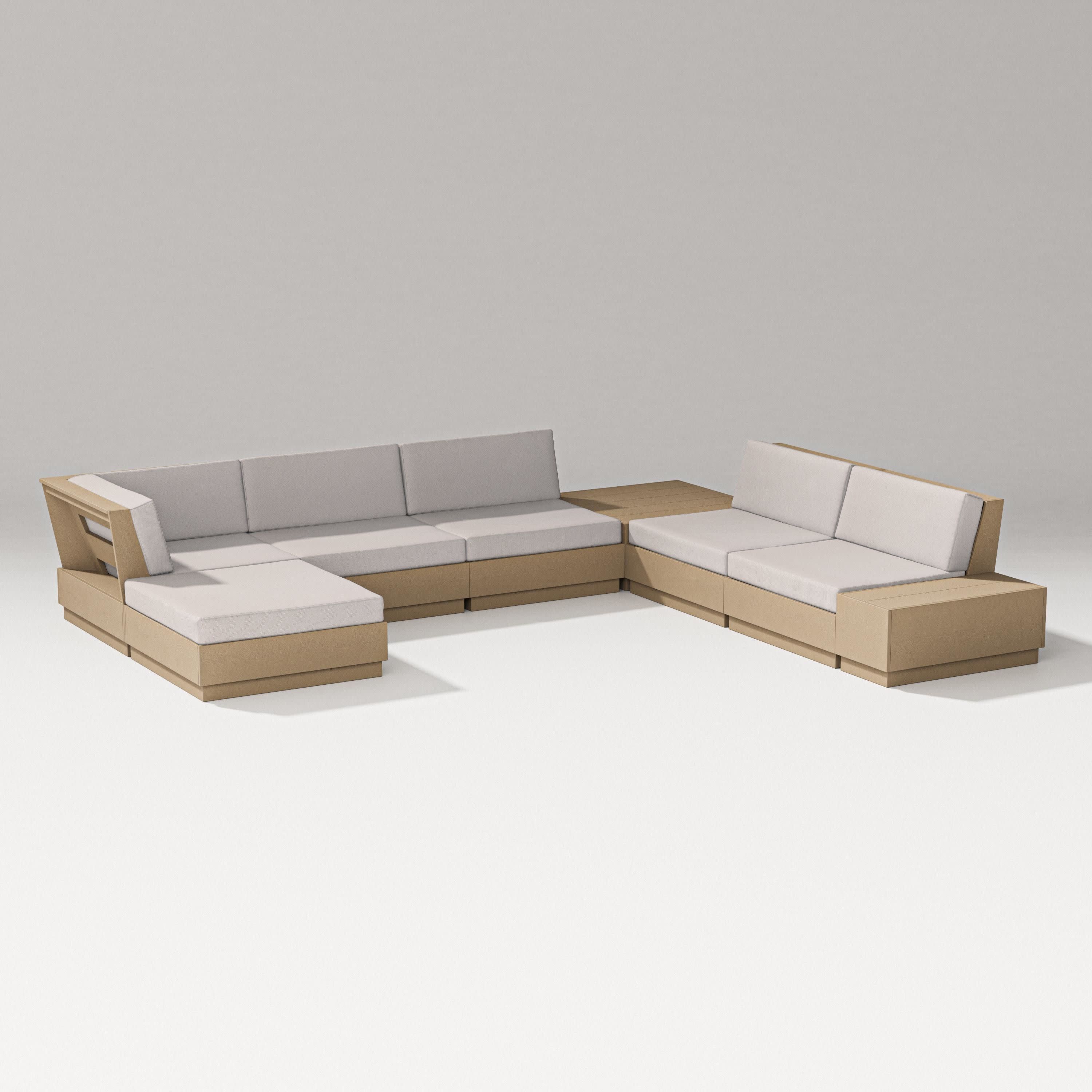 Elevate 8-Piece Corner Sectional in Vintage Sahara / Dune Burlap
