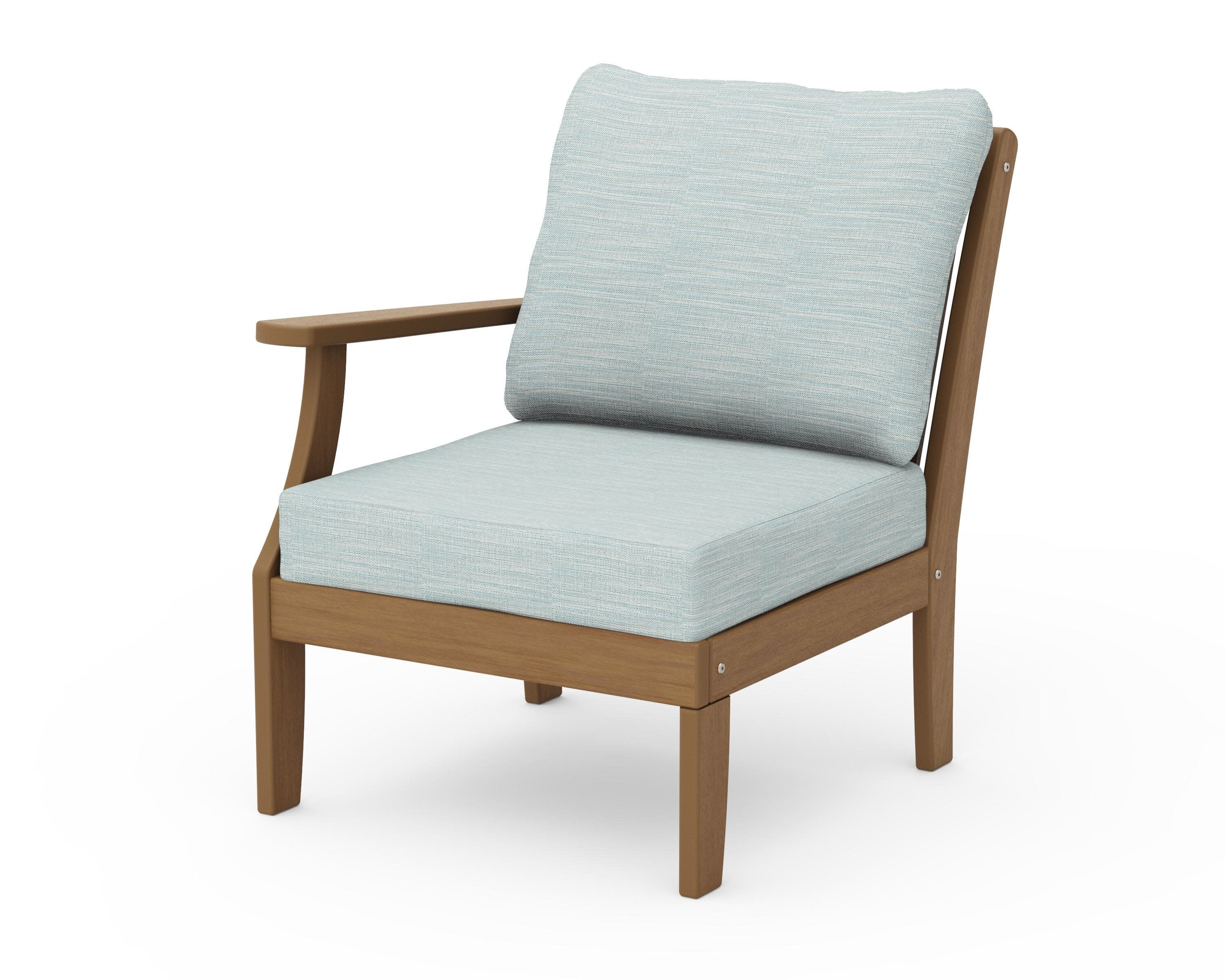 Braxton Modular Left Arm Chair in Natural / Soothe Mist