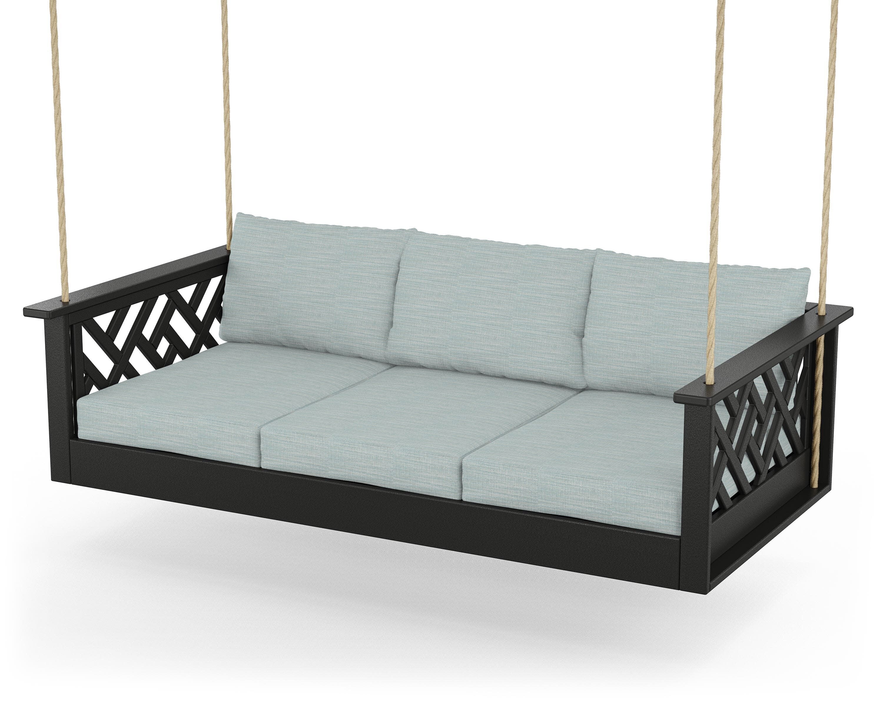 Chippendale Daybed Swing in Black / Soothe Mist
