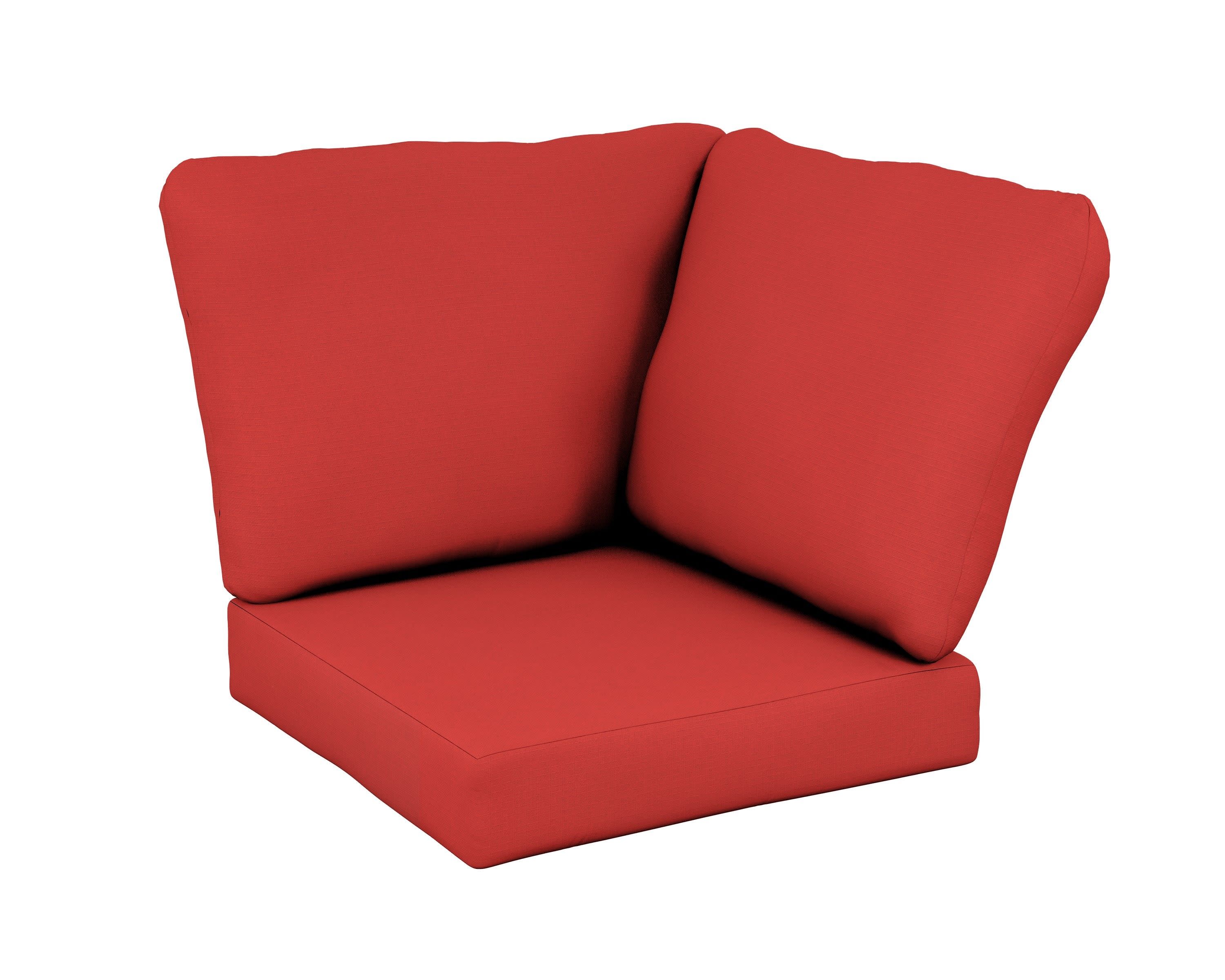 Baffle Modular Corner Cushion in Crimson Linen