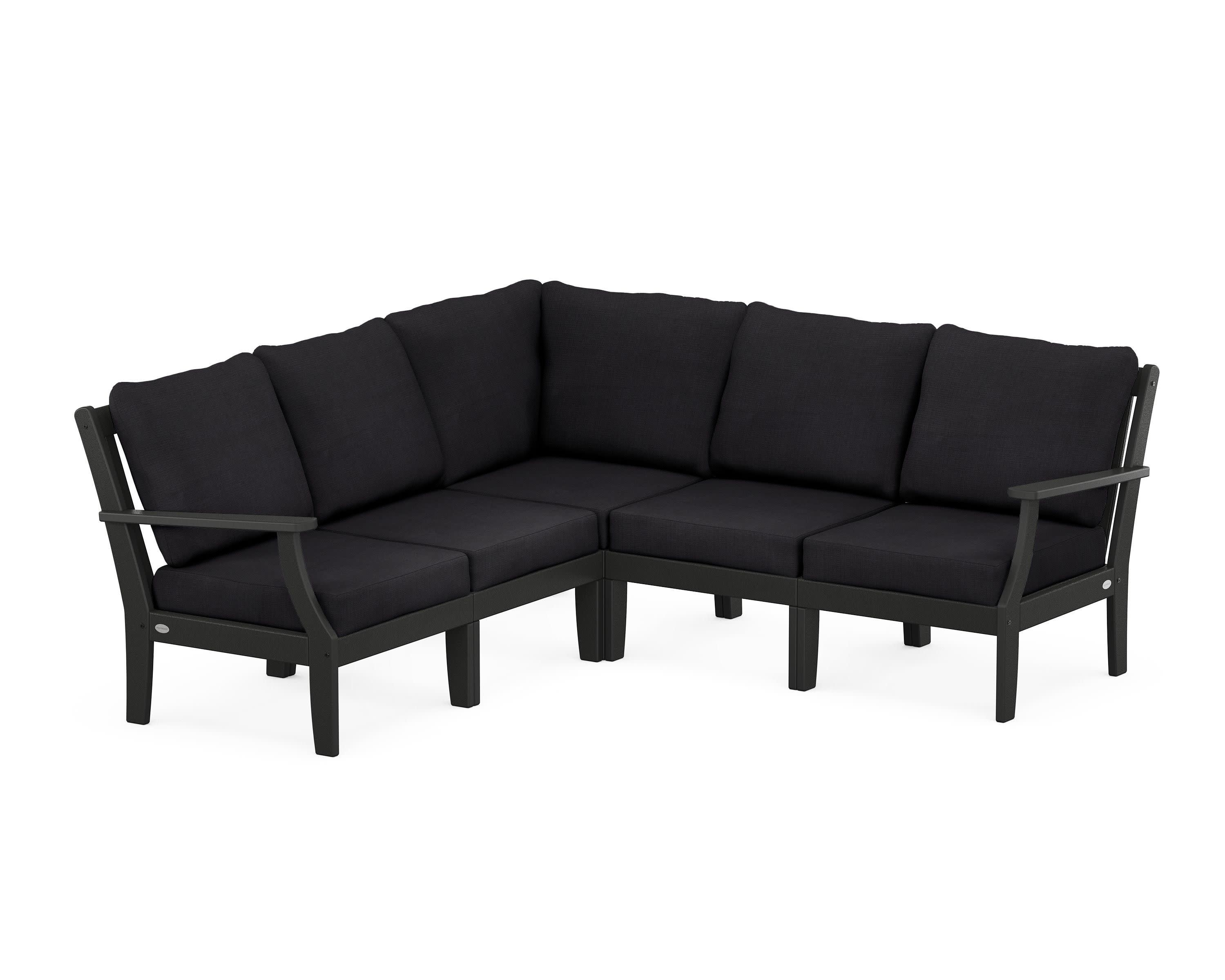 Braxton Modular 5-Piece Deep Seating Set in Black / Midnight Linen