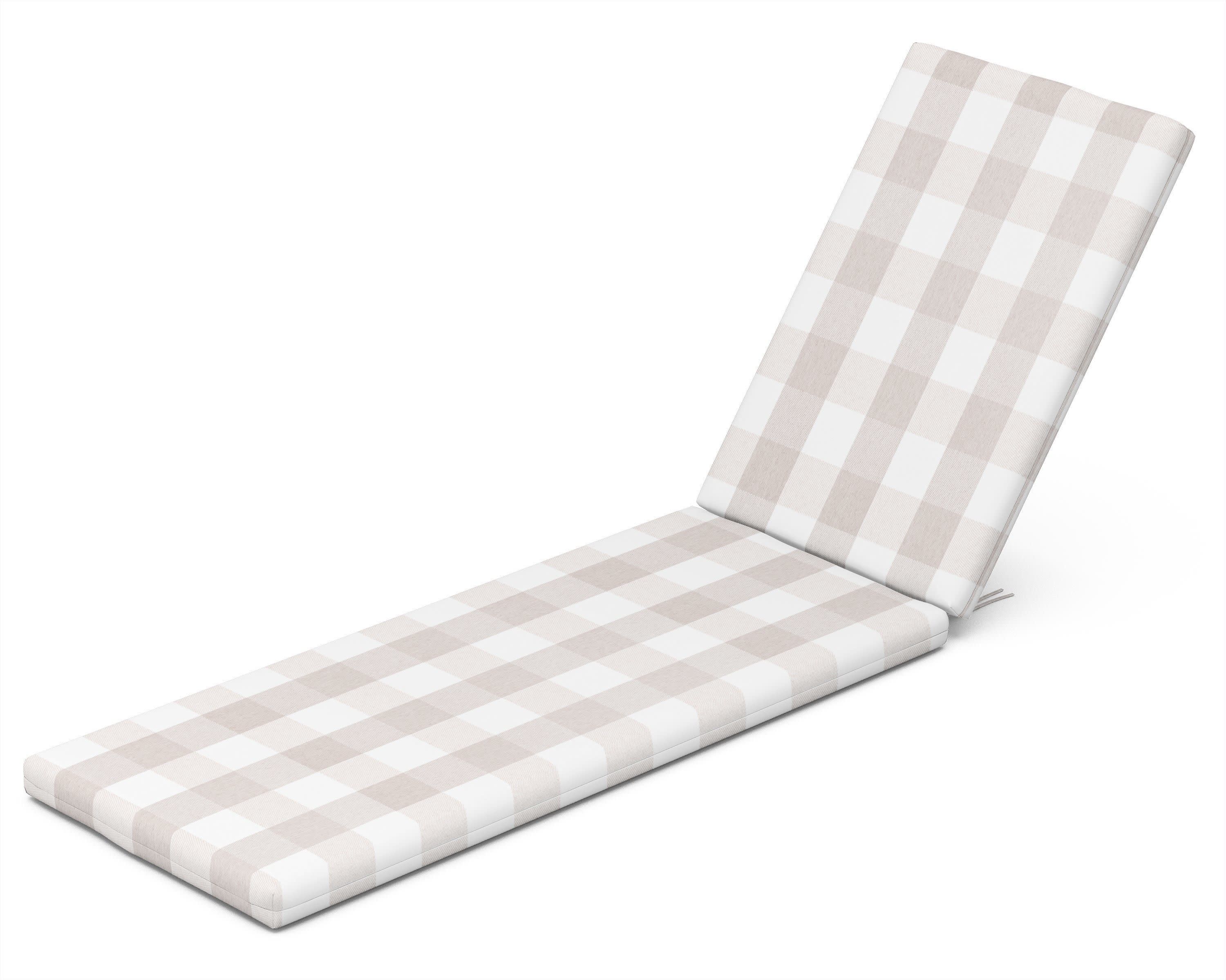 Chaise Cushion in Buffalo Plaid Dune Burlap