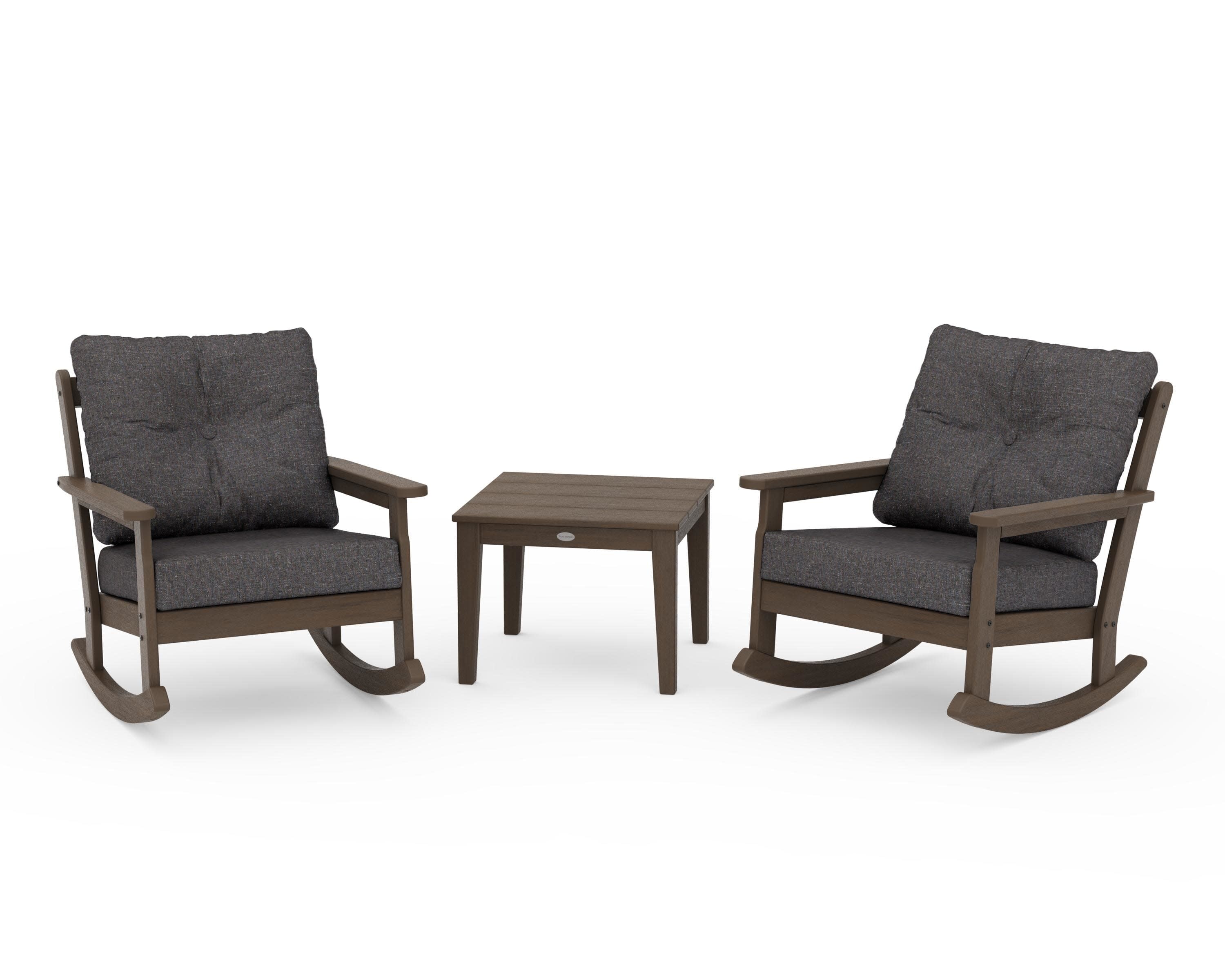 Vineyard 3-Piece Deep Seating Rocker Set in Kona / Ash Charcoal