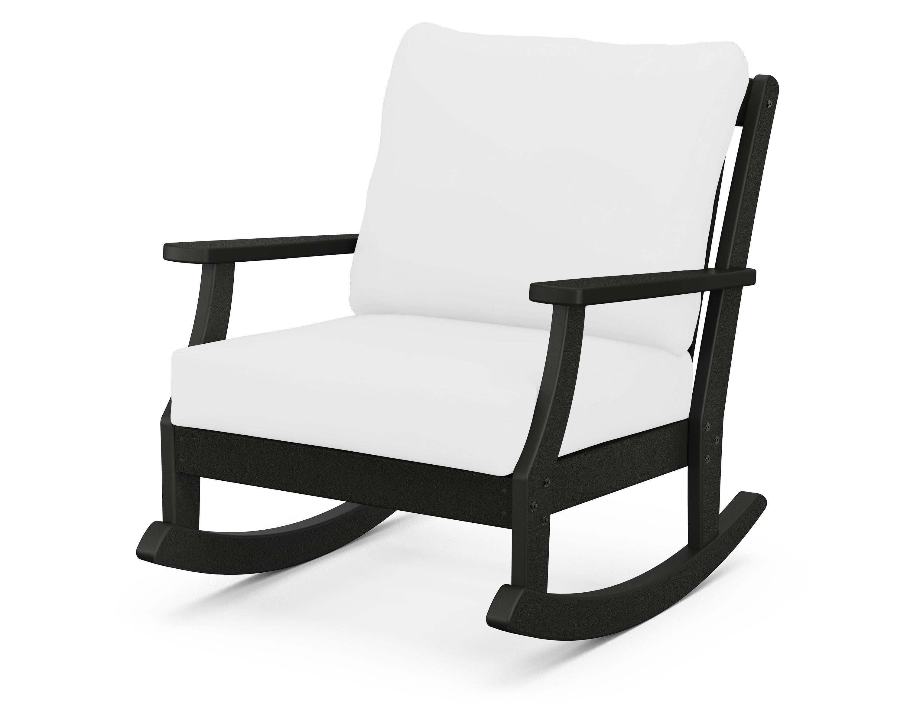 Braxton Deep Seating Rocking Chair in Black / Natural