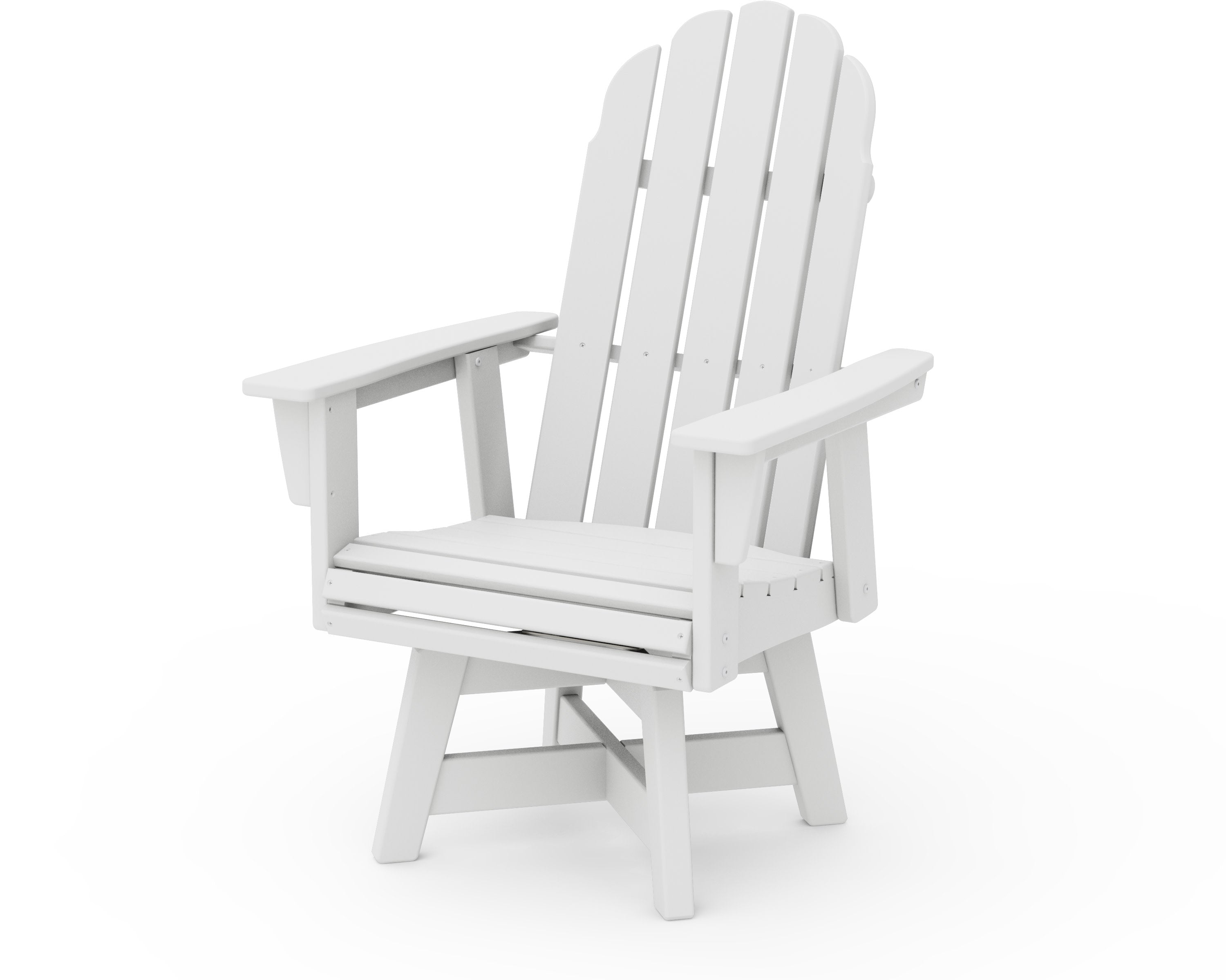 Vineyard Curveback Adirondack Swivel Dining Chair in White