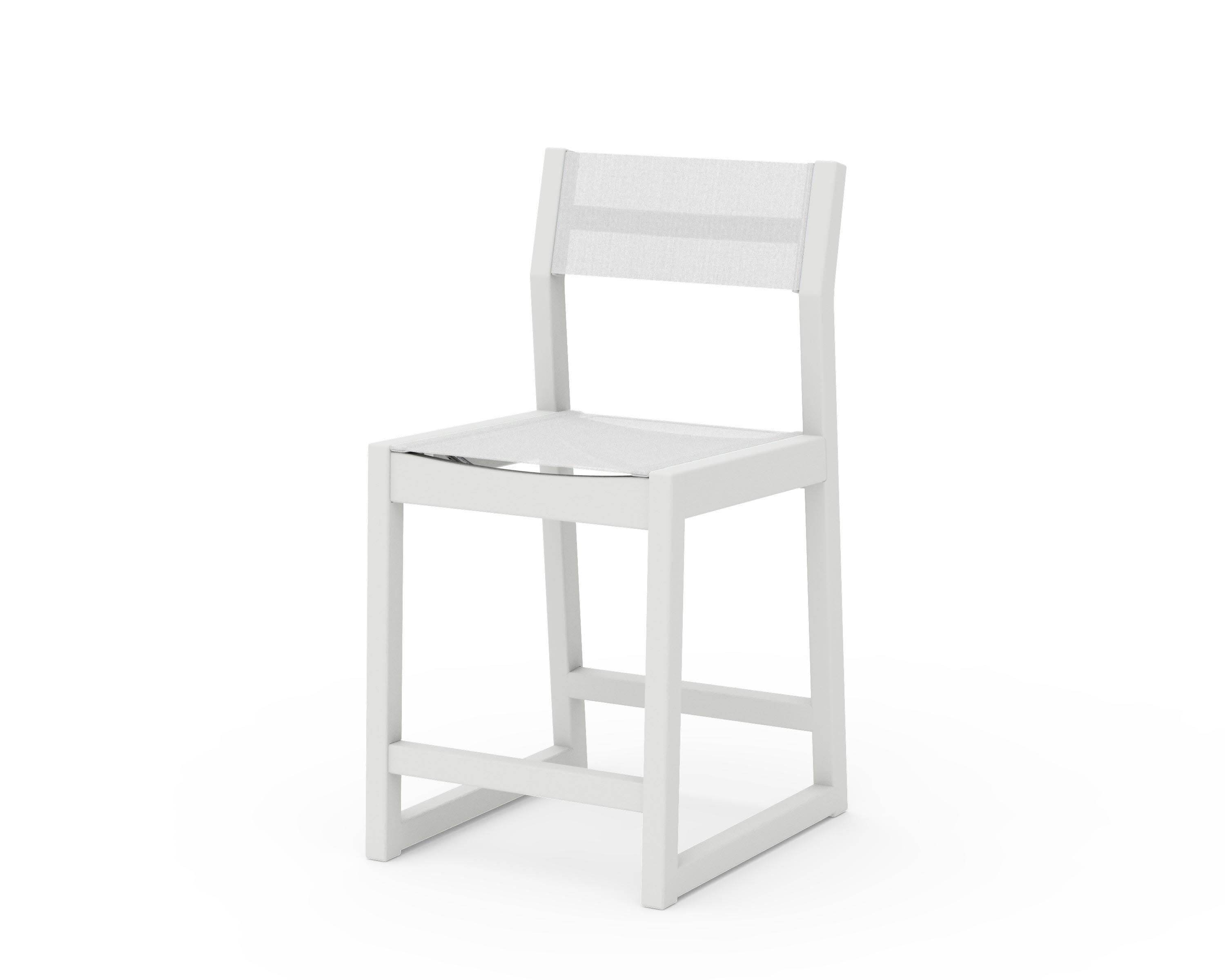 EDGE Sling Counter Side Chair in Vintage White / White Sling