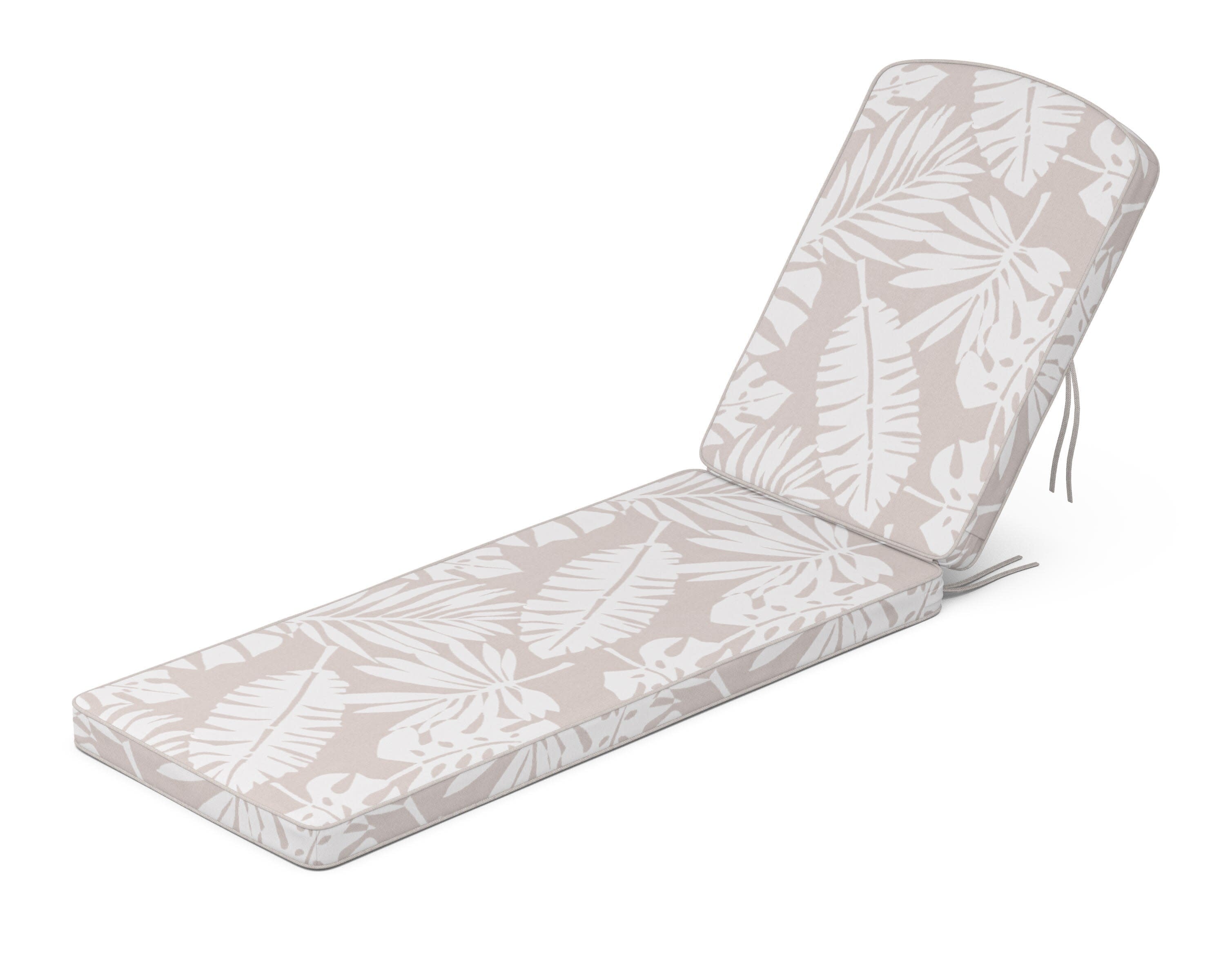 Chinoiserie Chaise Cushion in Leaf Dune Burlap