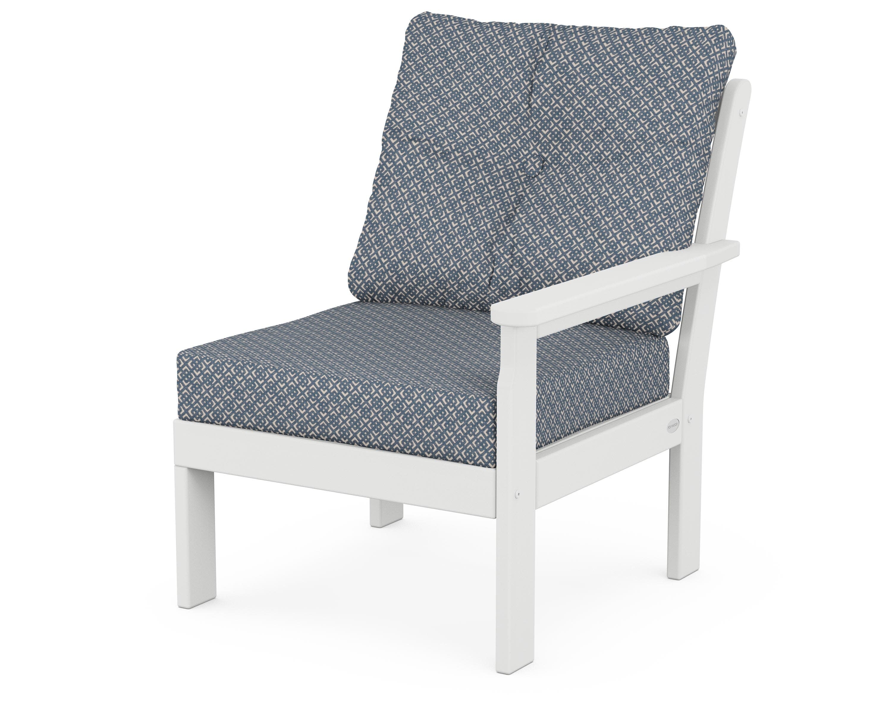Vineyard Modular Right Arm Chair in White / Hopscotch