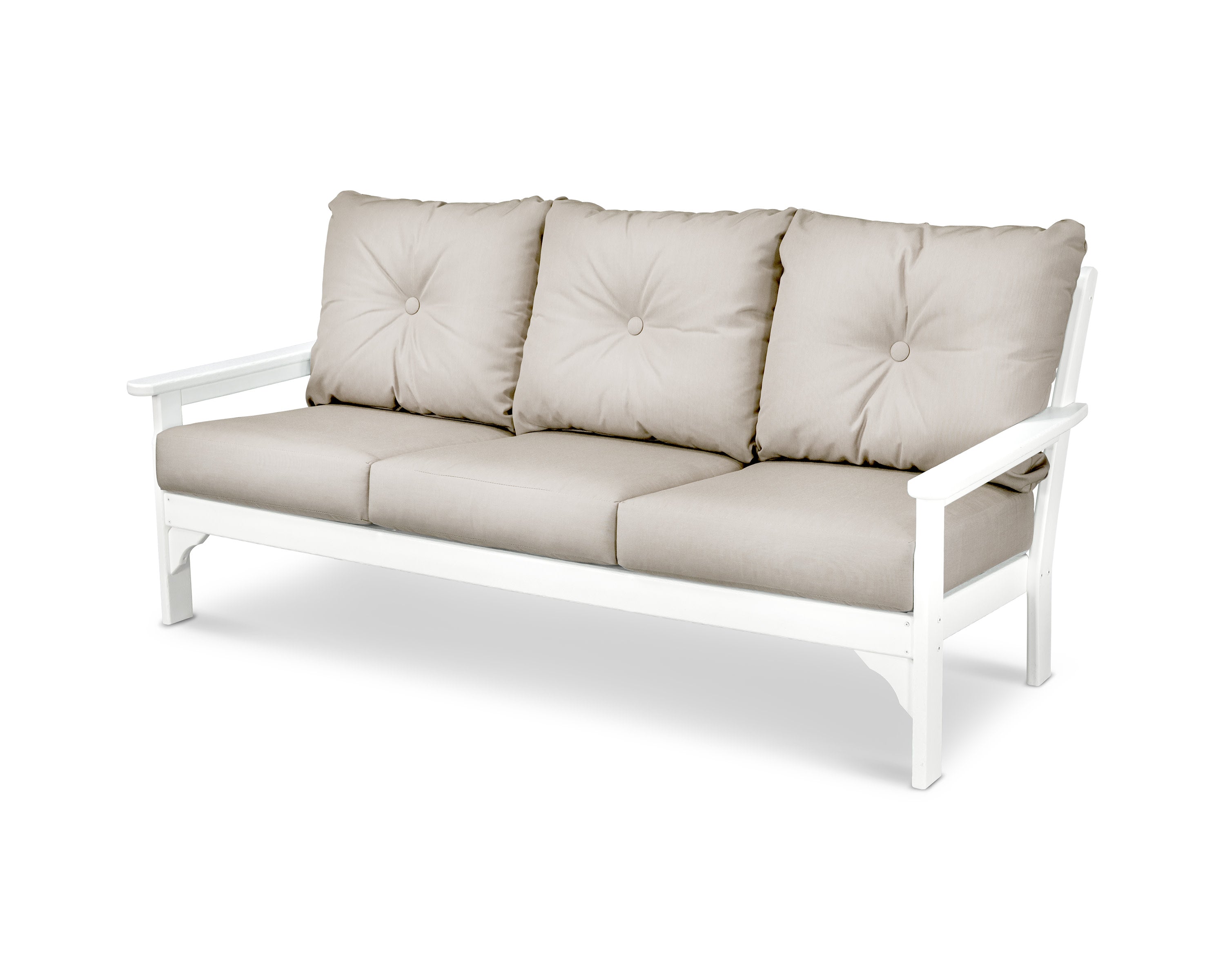 Vineyard Deep Seating Sofa in White / Cast Ash