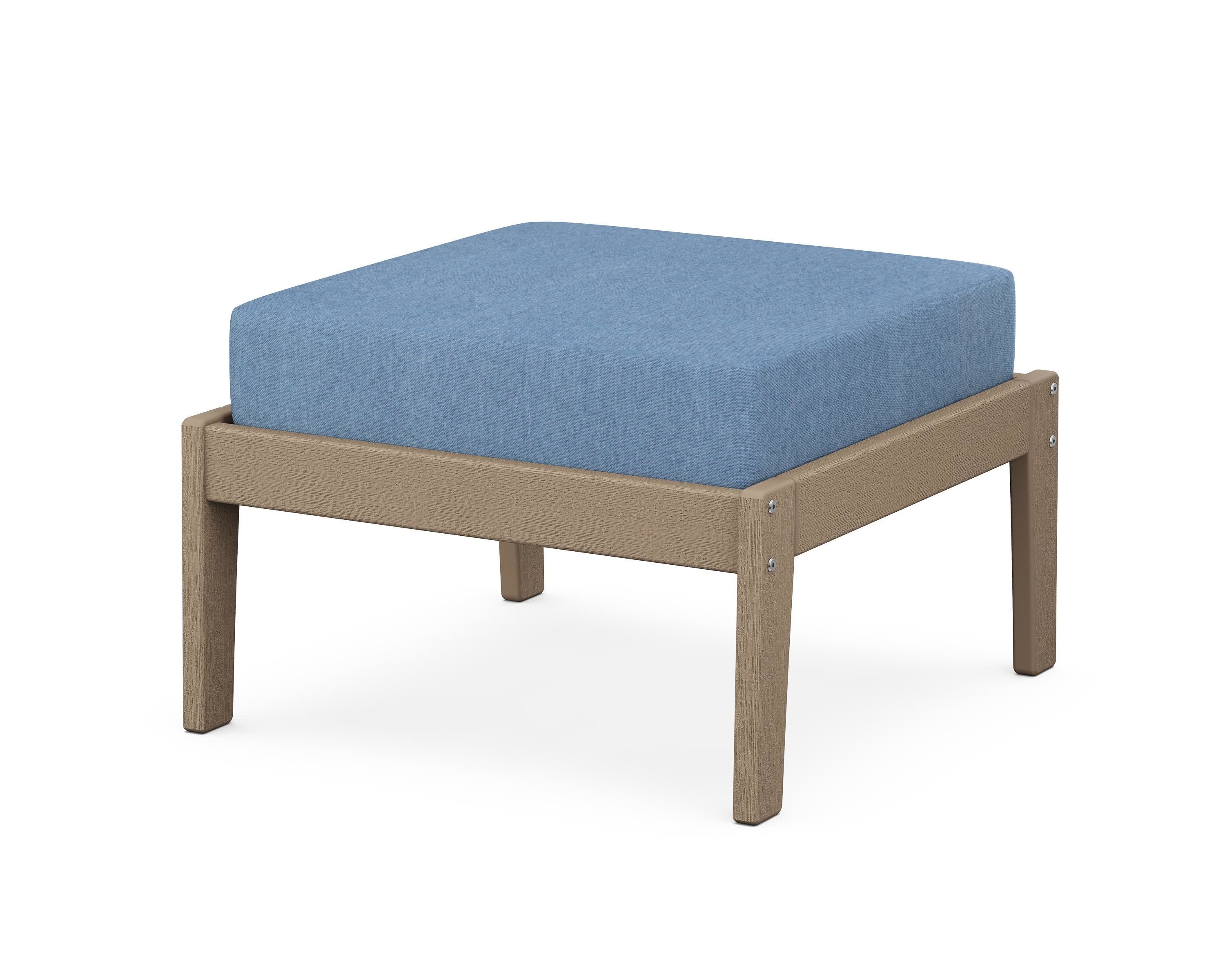 Deep Seating Ottoman in Vintage Sahara / Sky Blue