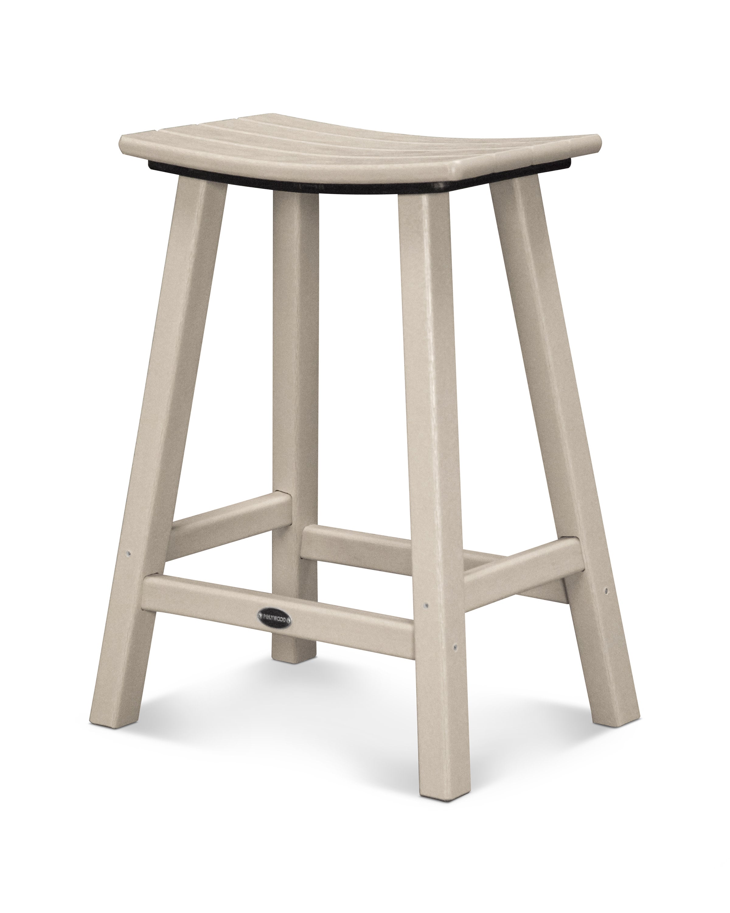 Traditional 24" Saddle Counter Stool in Sand