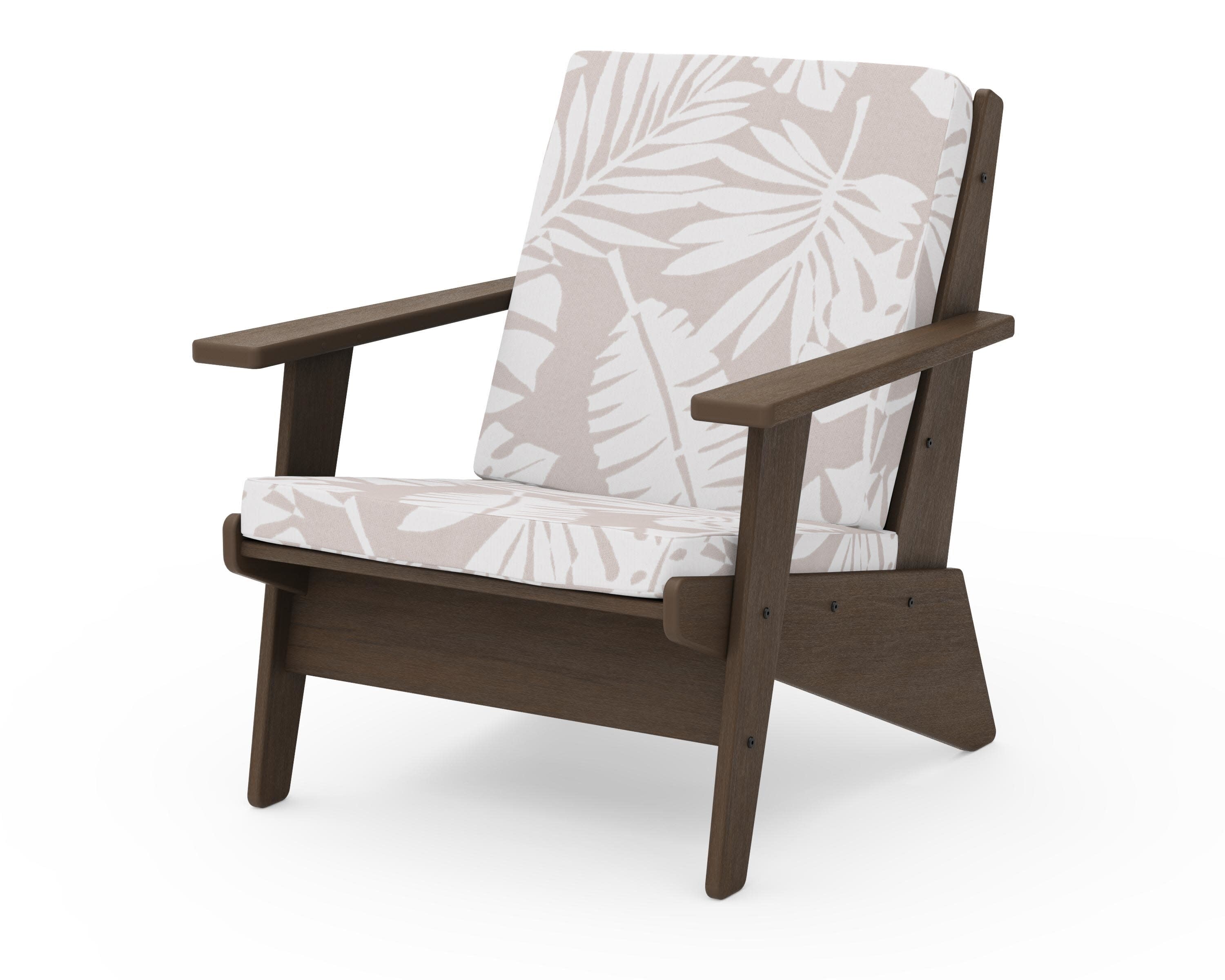 Riviera Modern Lounge Chair in Kona / Leaf Dune Burlap