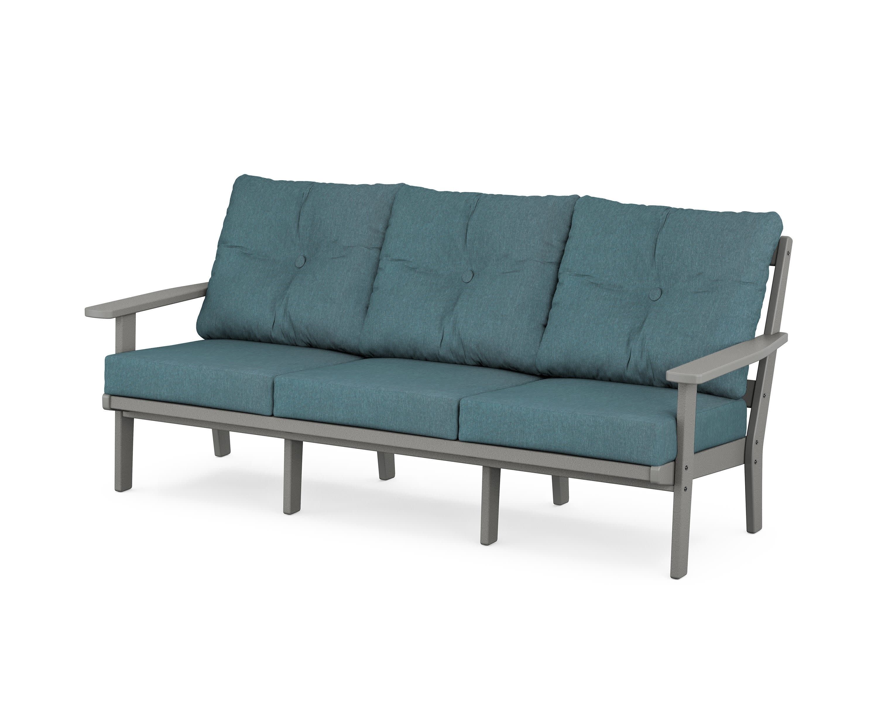 PrairieDeep Seating Sofa in Slate Grey / Ocean Teal