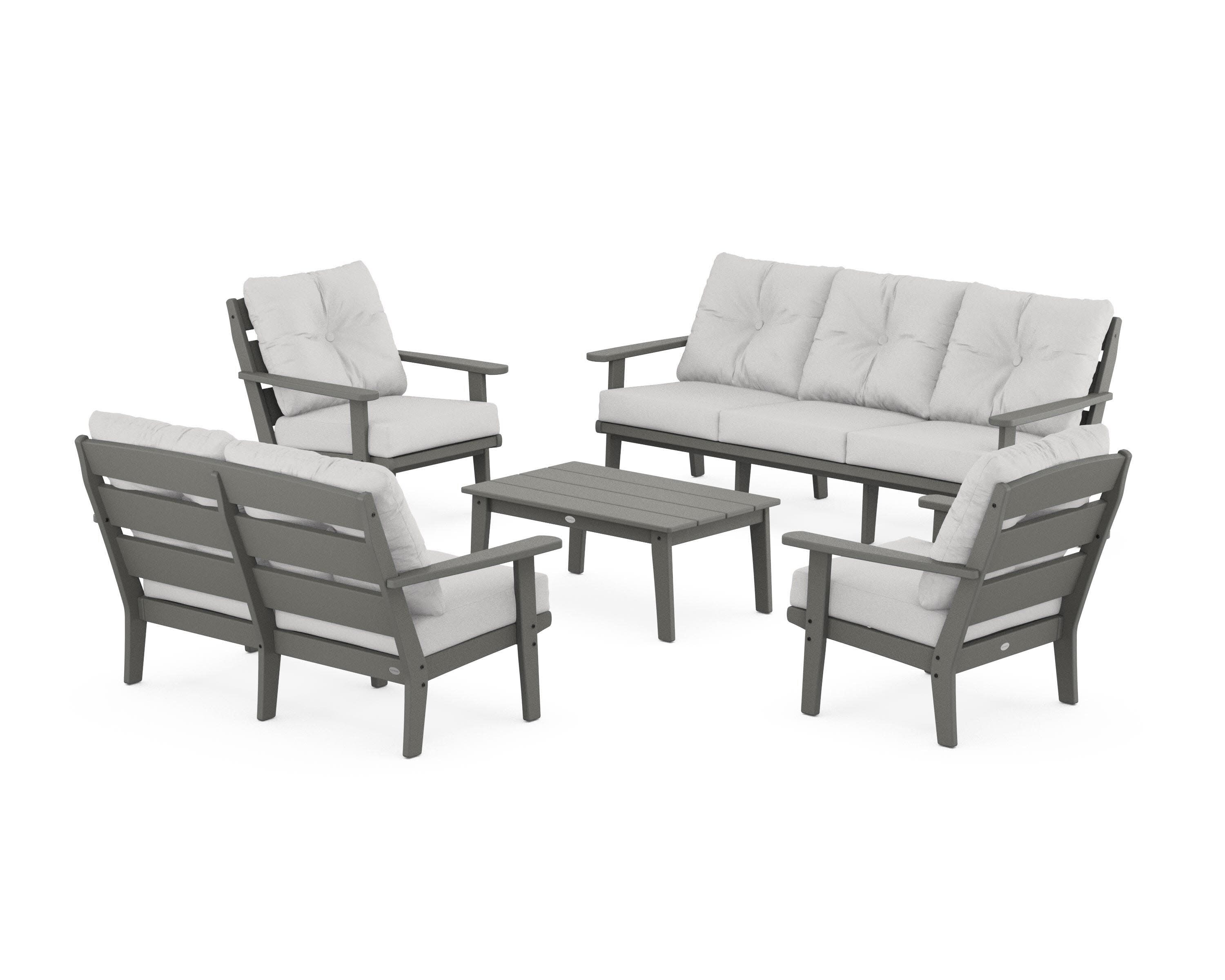 Lakeside 5-Piece Lounge Sofa Set in Slate Grey / Diamond in the Rough