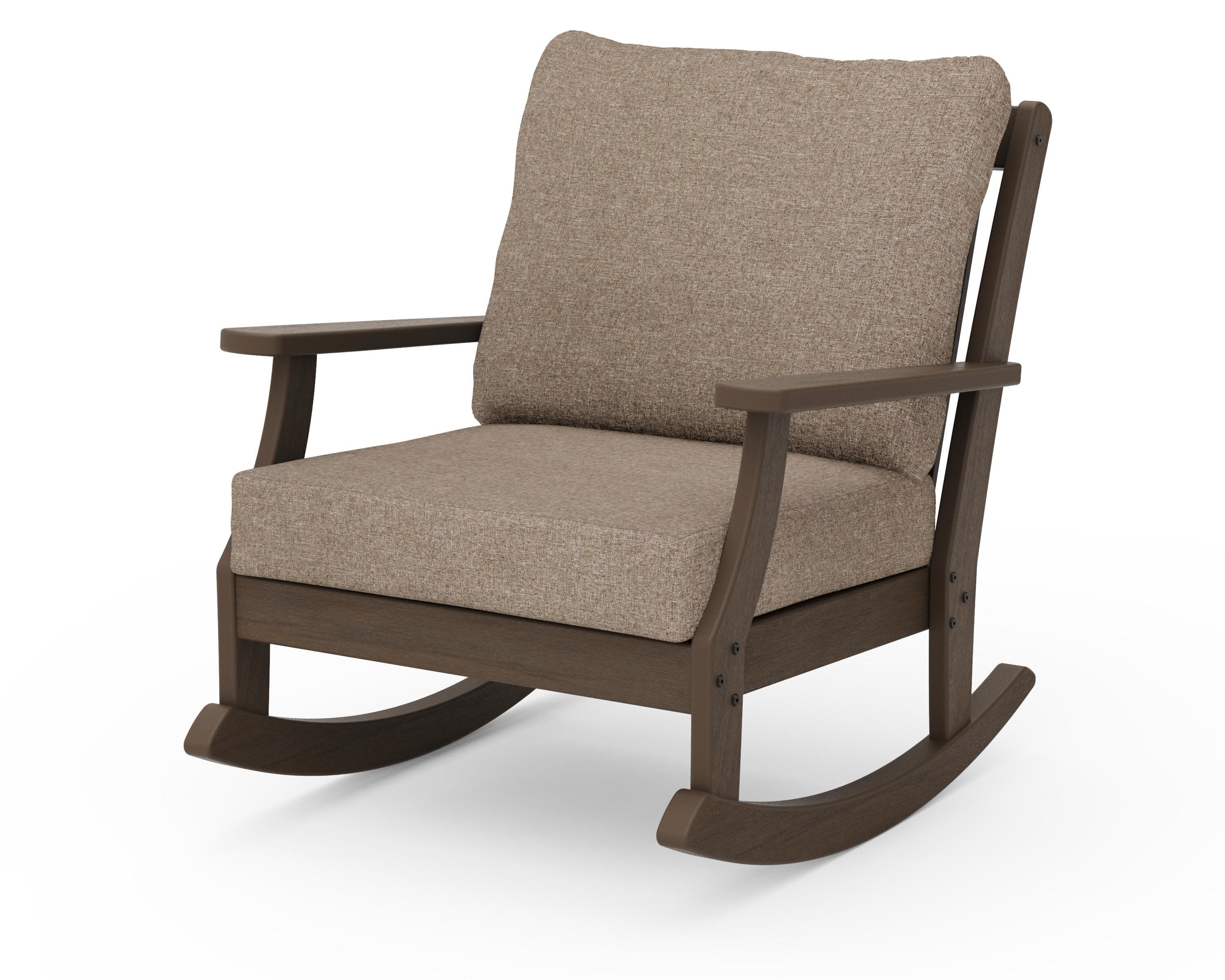 Braxton Deep Seating Rocking Chair in Kona / Spiced Burlap