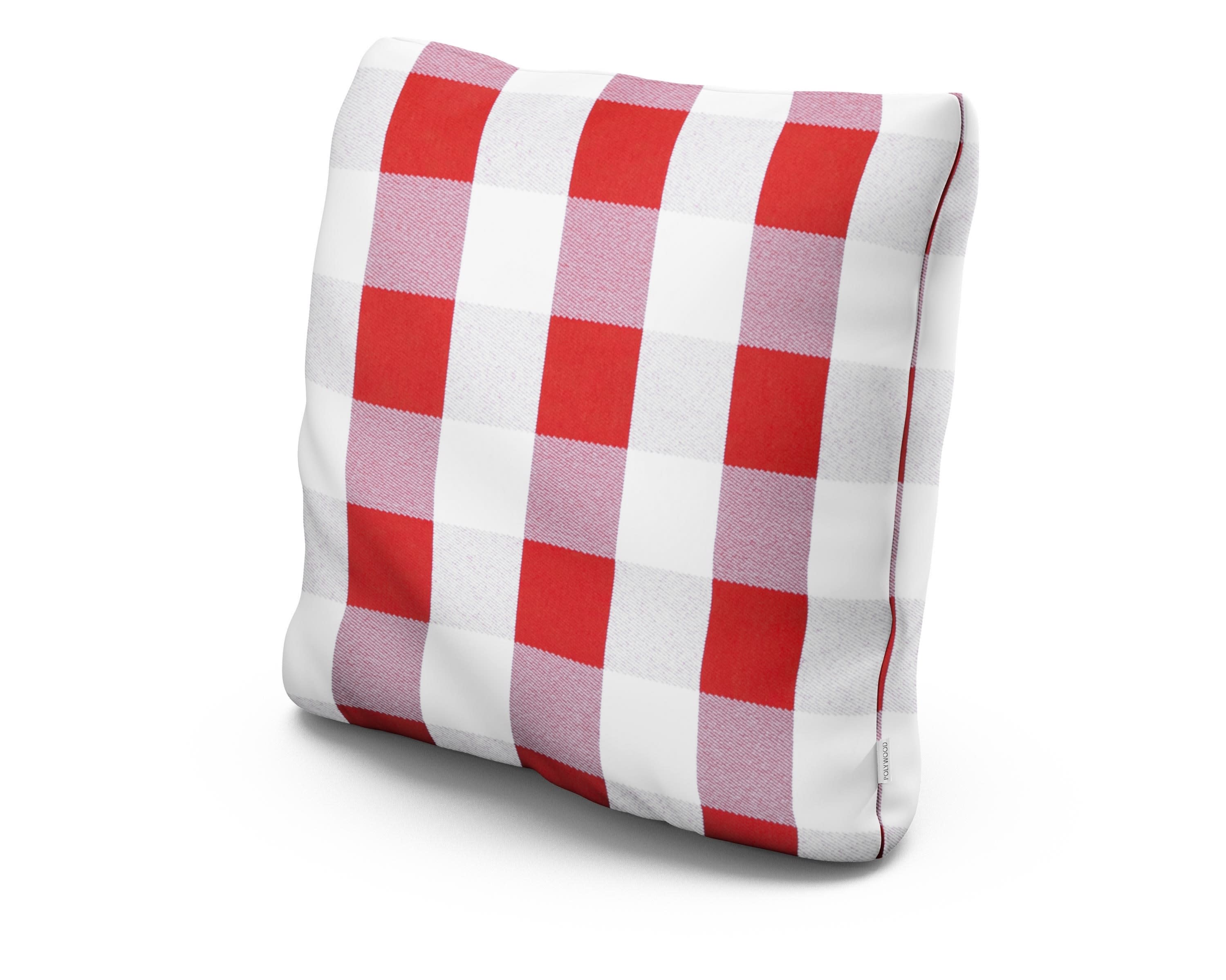 20" Outdoor Throw Pillow in Buffalo Plaid Crimson