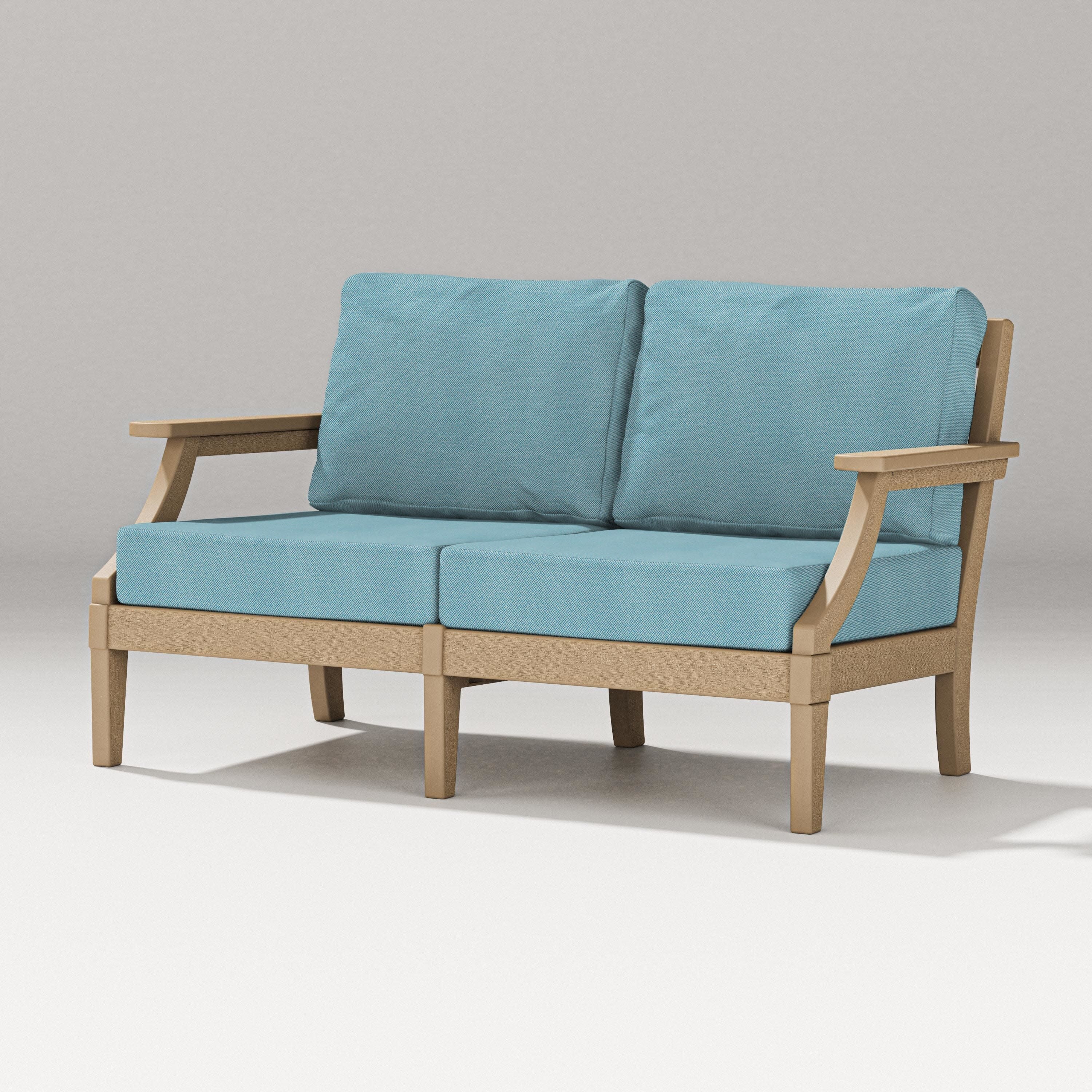 Estate Loveseat in Vintage Sahara / Lattice Sky Blue