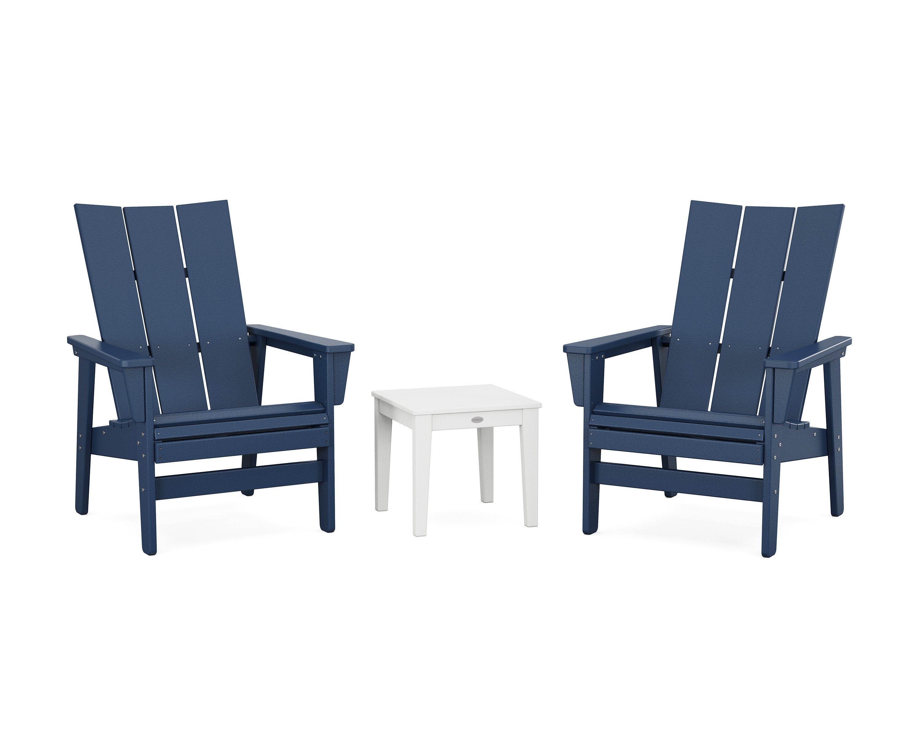 3-Piece Modern Grand Upright Adirondack Set in Navy / White