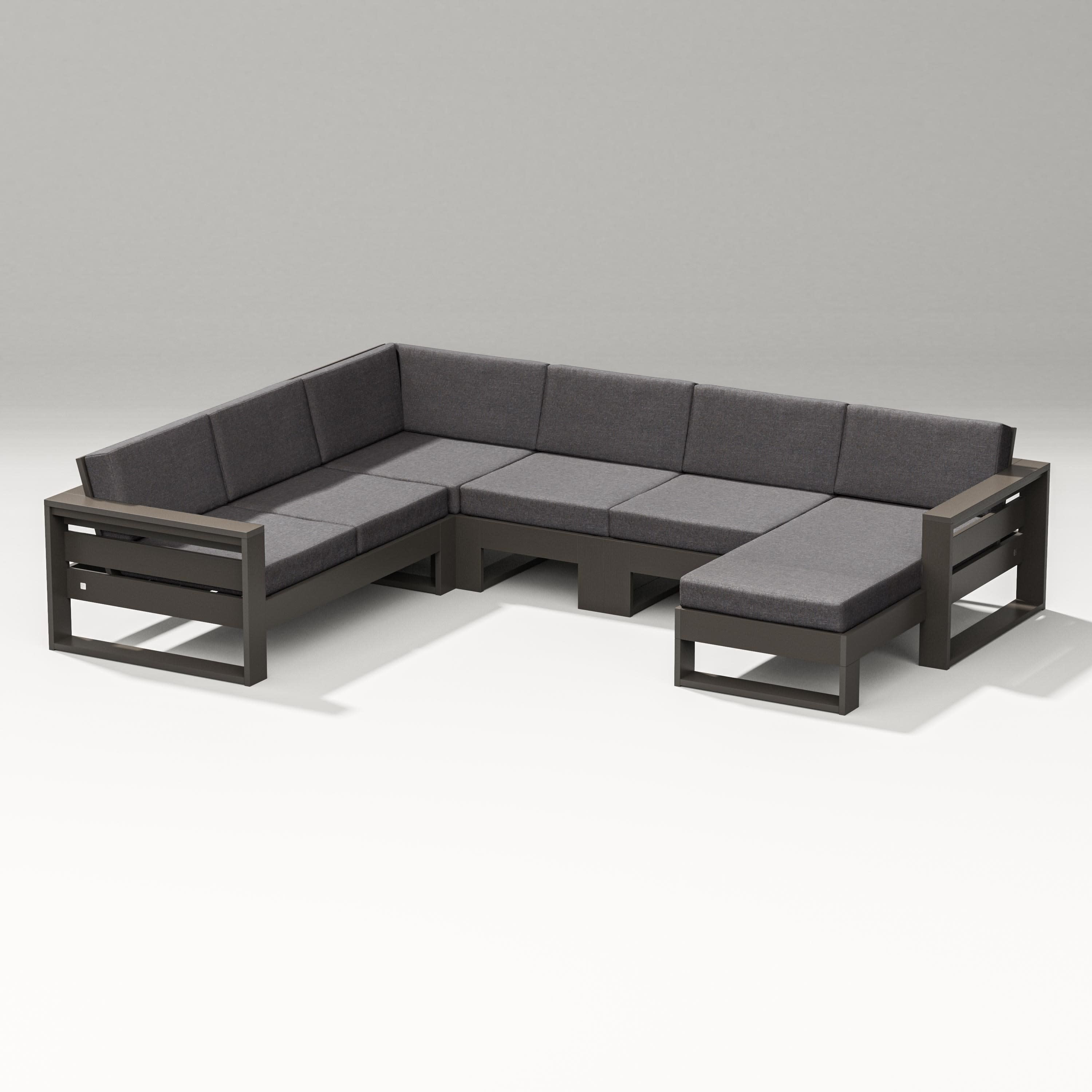 Latitude Corner Sectional with Right Chaise in Vintage Coffee / Ash Charcoal