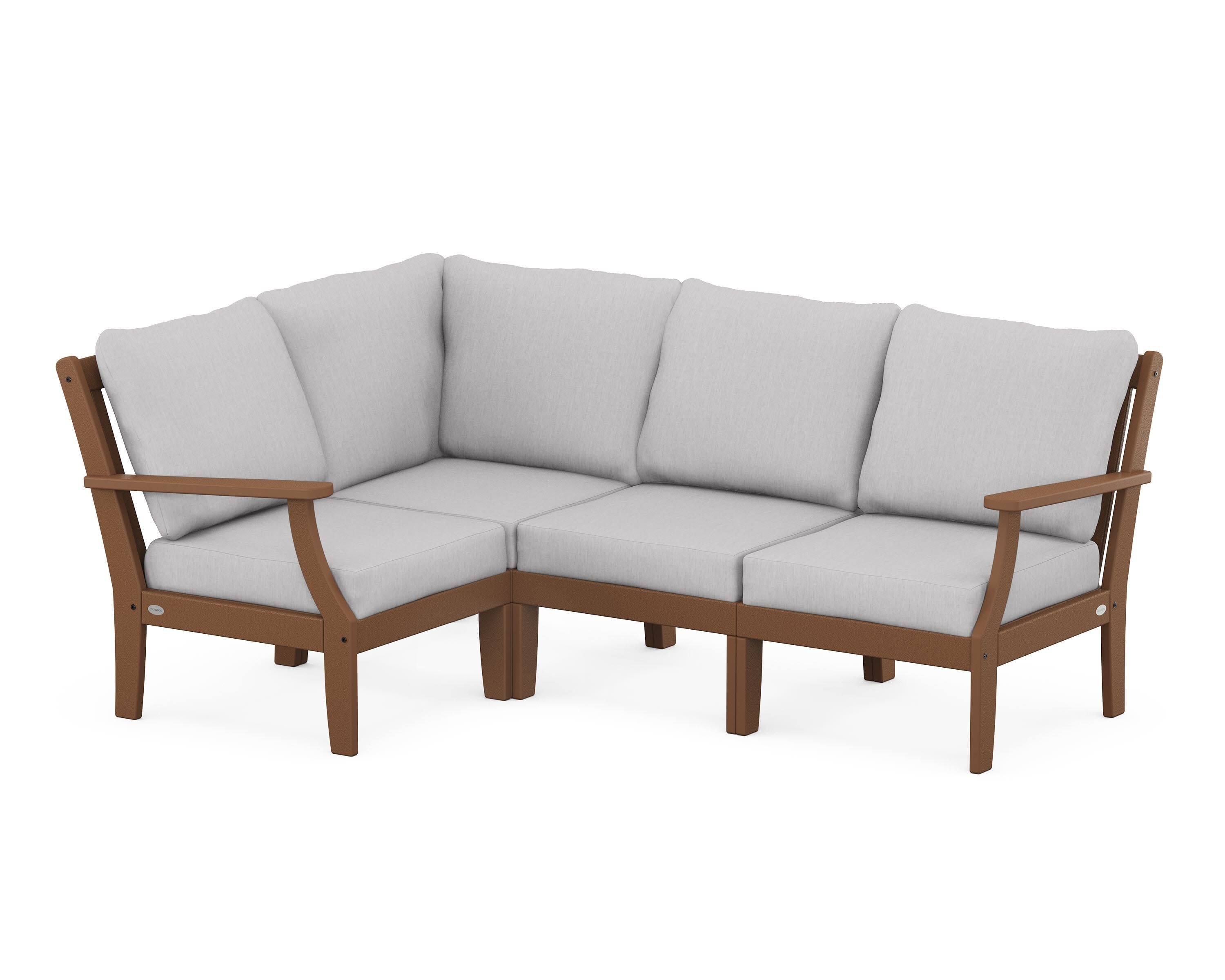 Braxton Modular 4-Piece Deep Seating Set in Teak / Granite
