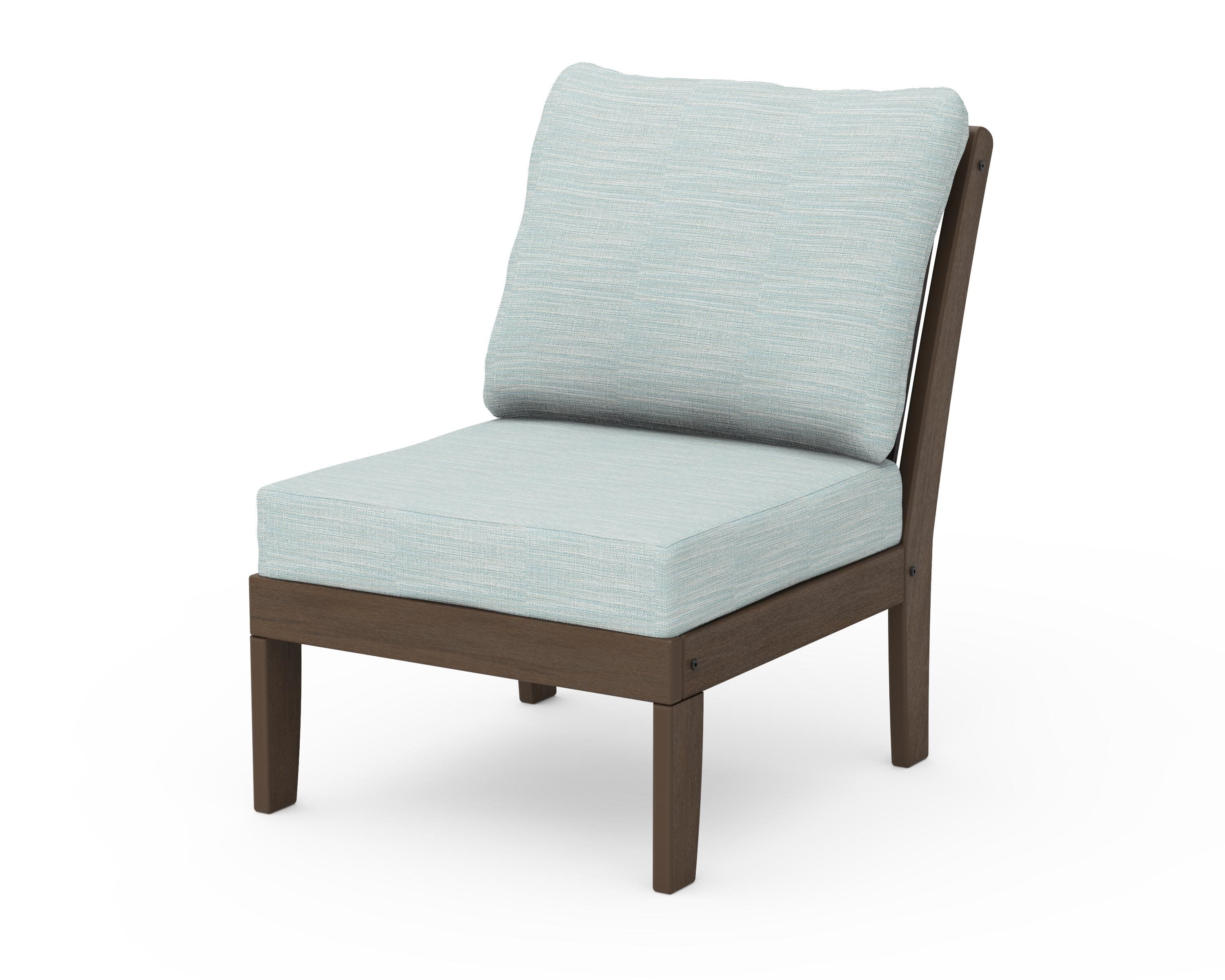 Braxton Modular Armless Chair in Kona / Soothe Mist