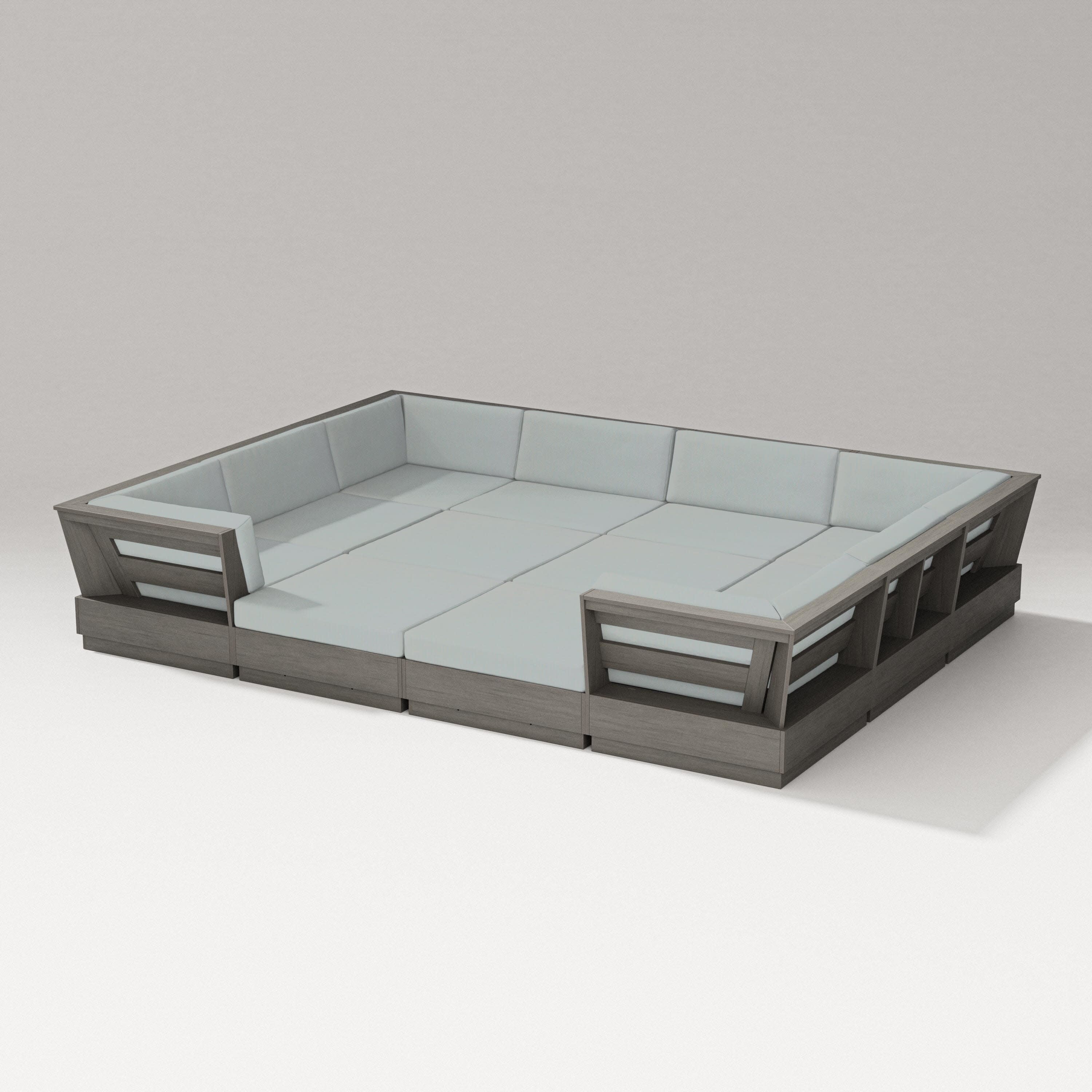 Elevate 12-Piece Pit Sectional in Driftwood / Spa