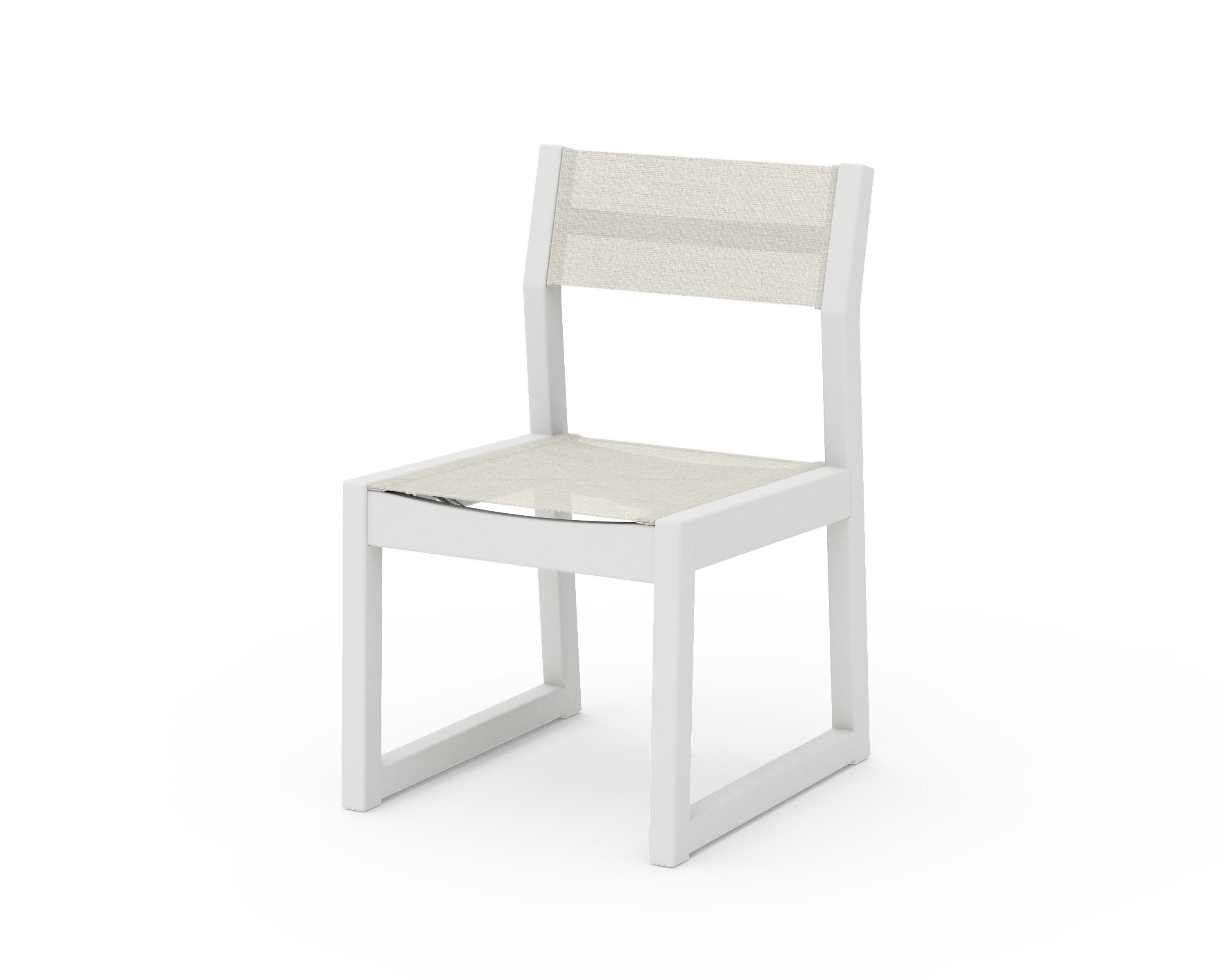 EDGE Sling Dining Side Chair in Vintage White / Parchment Sling