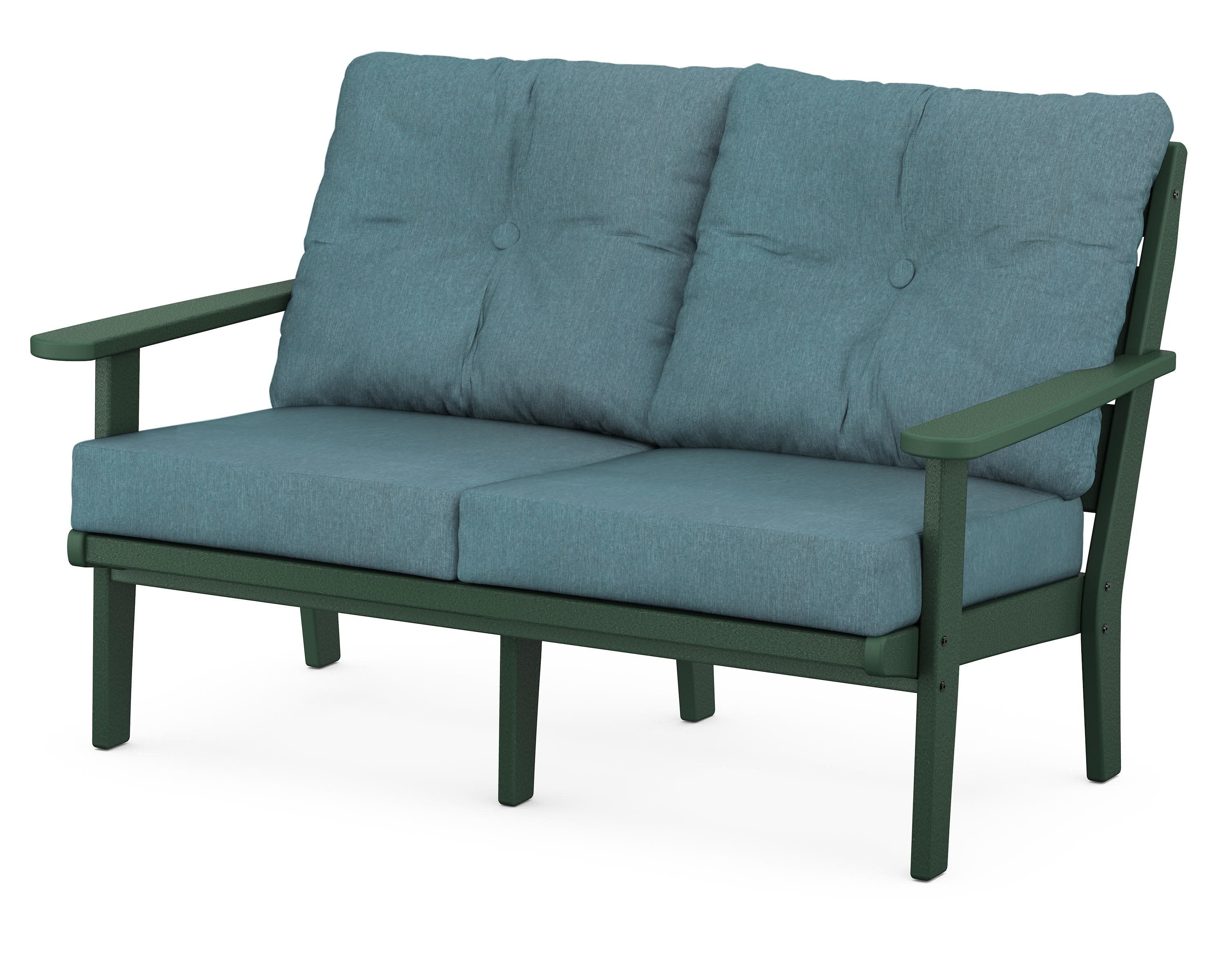 Lakeside Deep Seating Loveseat in Green / Ocean Teal