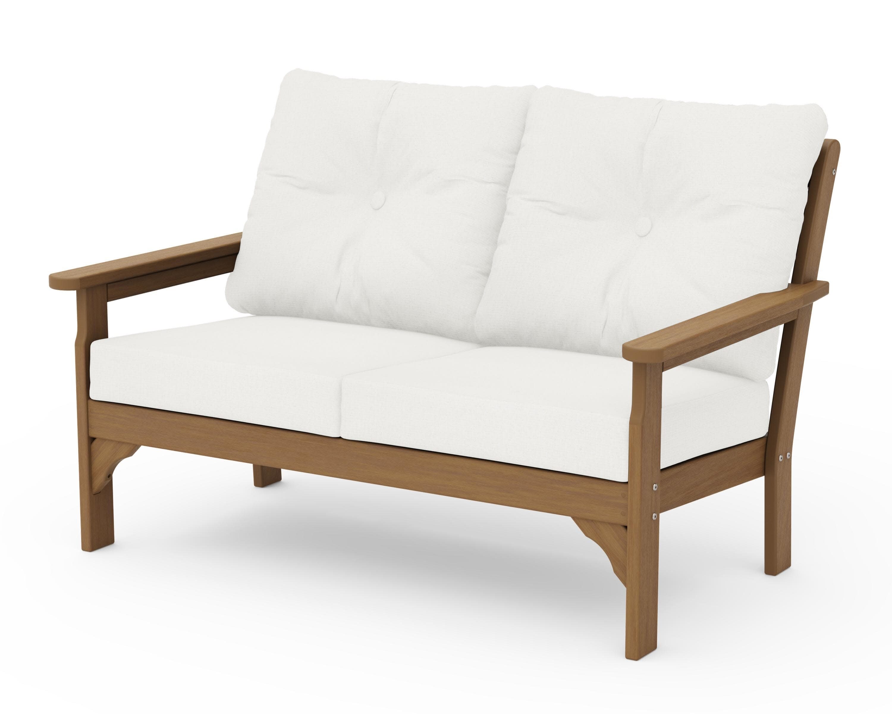 Vineyard Deep Seating Loveseat in Natural / Natural Linen