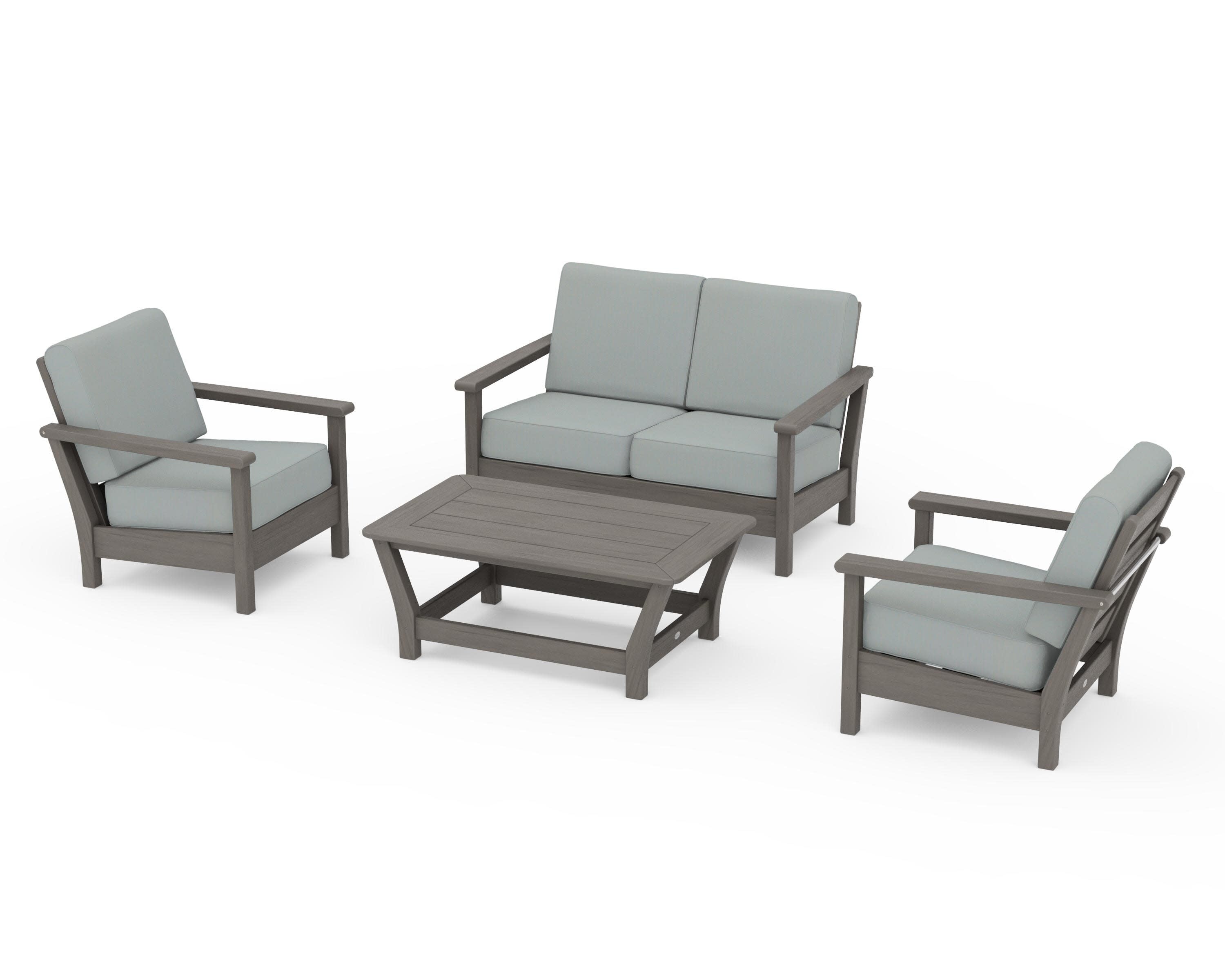 Harbour 4-Piece Deep Seating Set in Driftwood / Spa