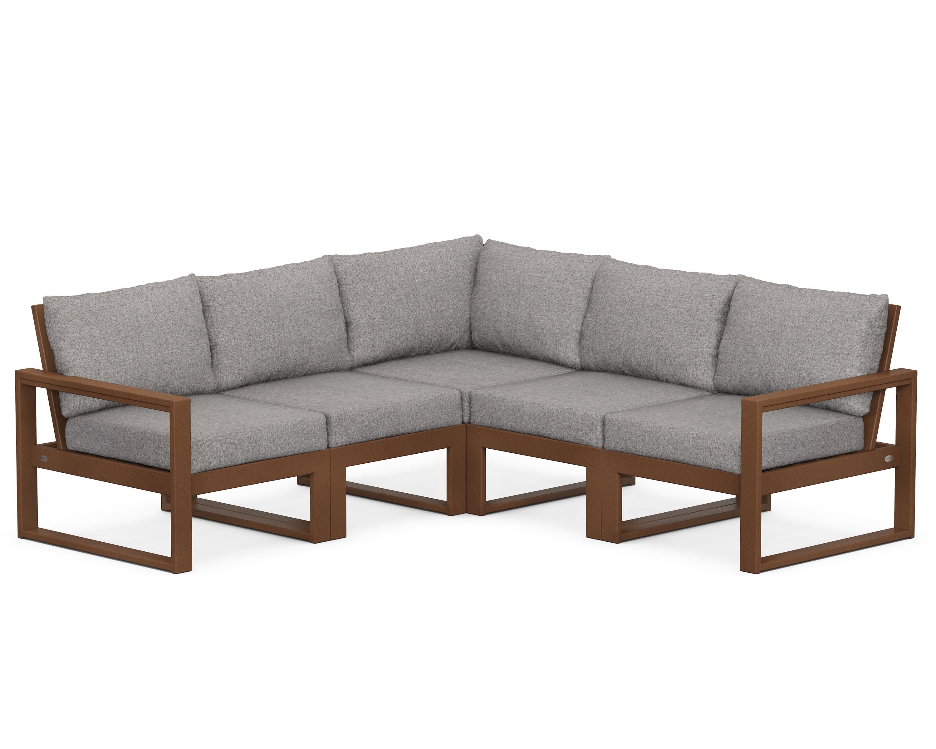 EDGE 5-Piece Modular Deep Seating Set in Teak / Grey Mist