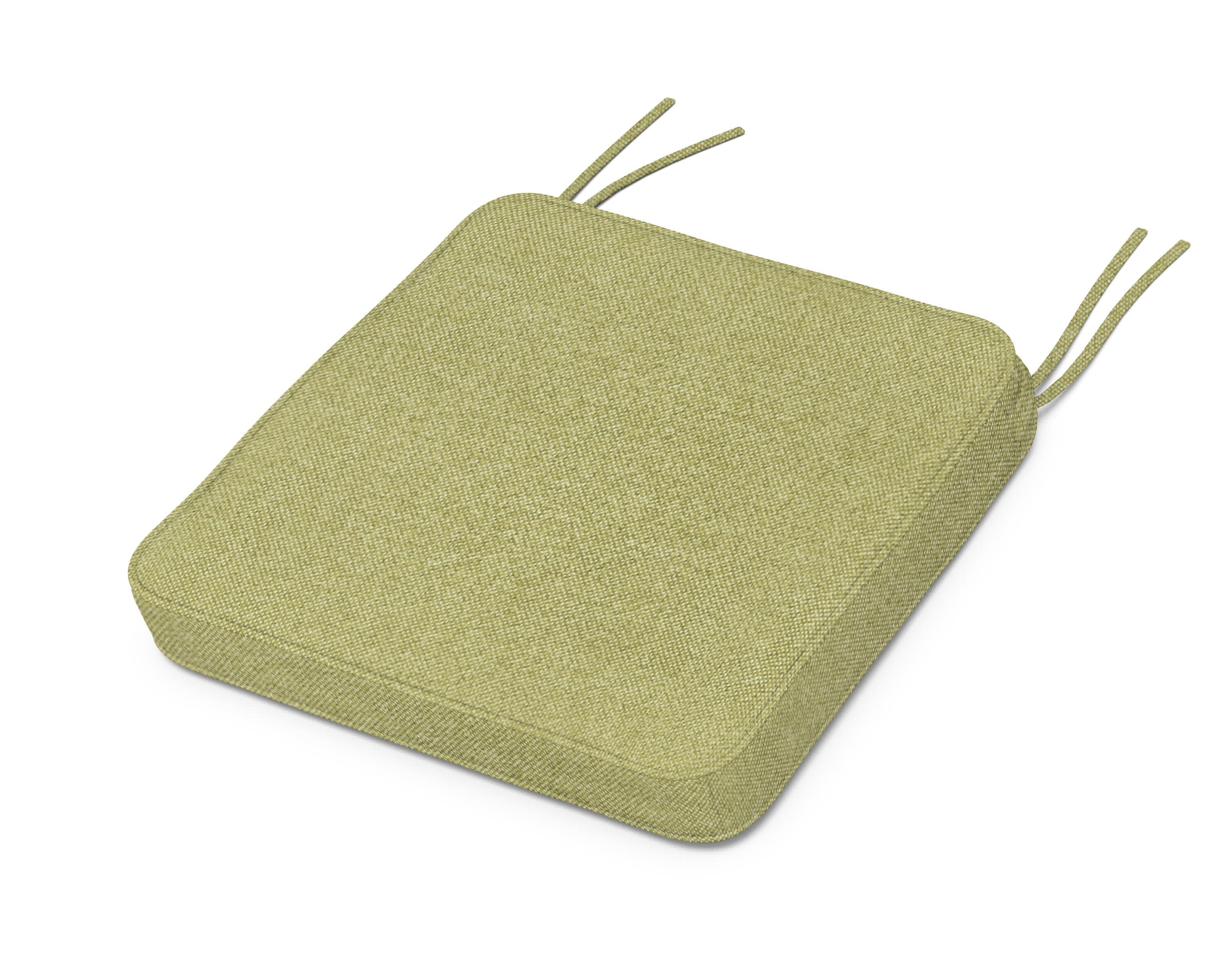 Chinoiserie Side Chair Seat Cushion in Chartreuse Boucle
