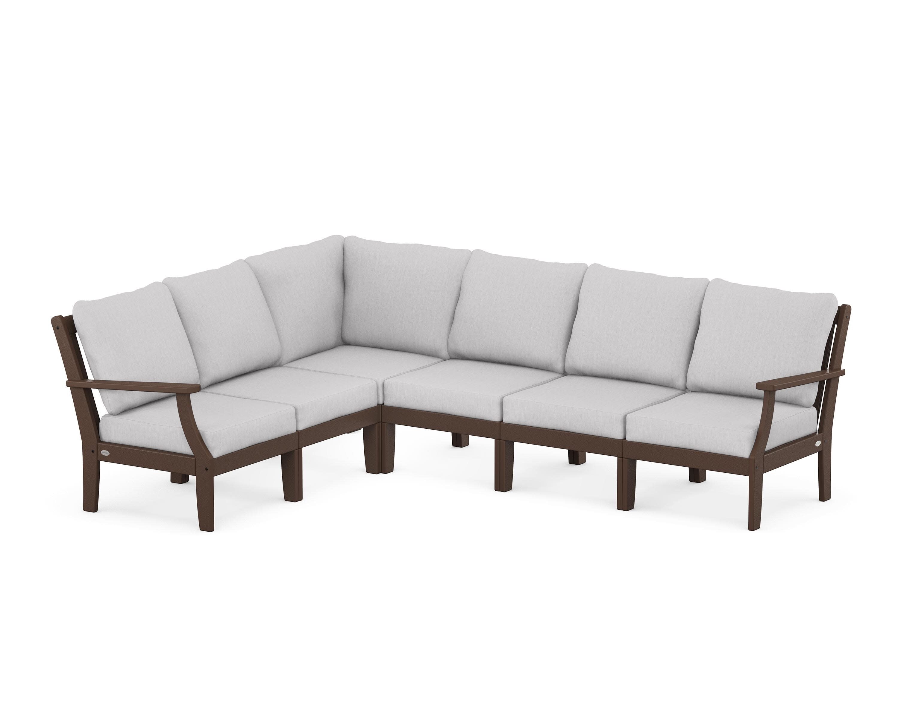 Braxton Modular 6-Piece Deep Seating Set in Mahogany / Granite